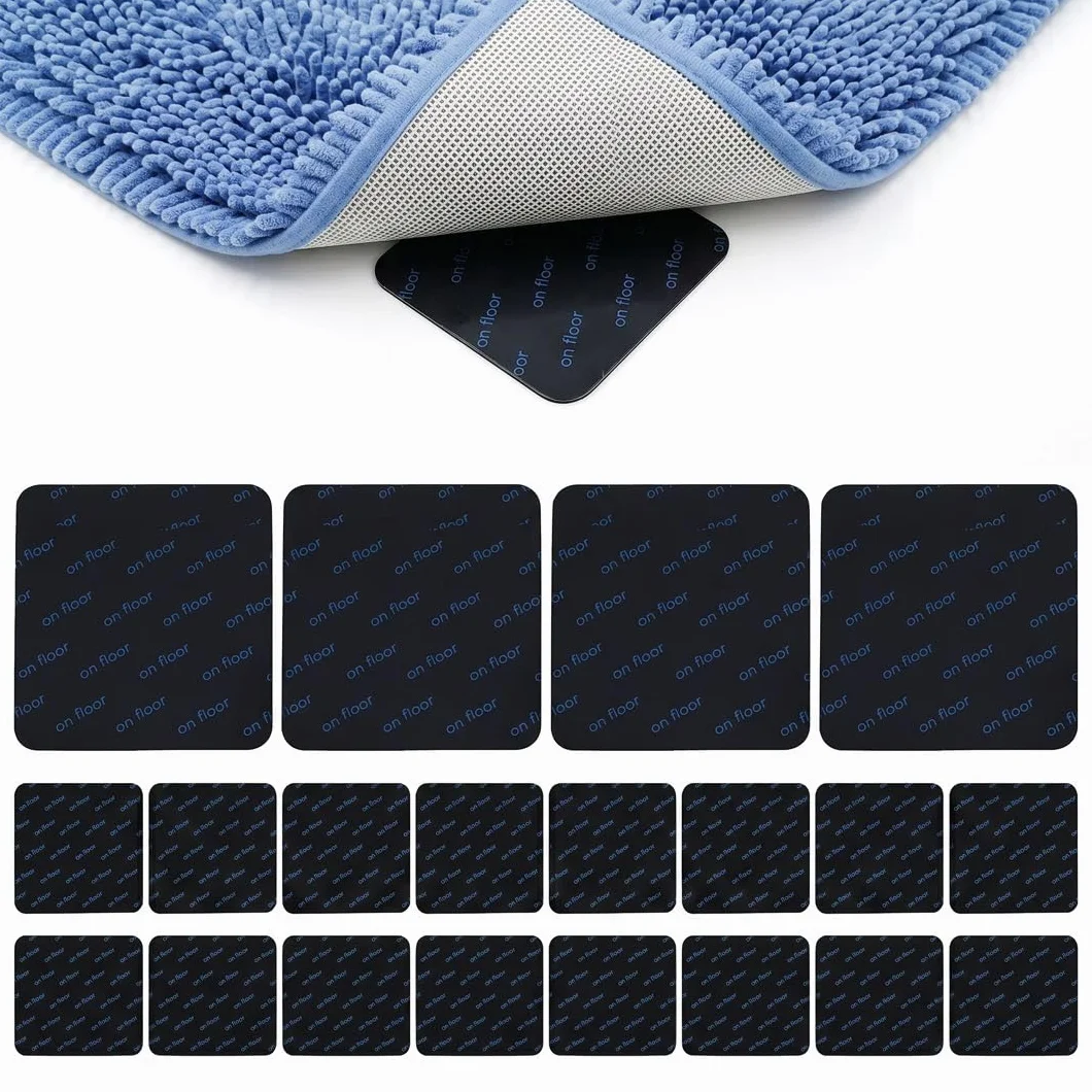 Antidérapant Tapis Lavable 16 Pièces Double Face Patins Antidérapants Réutilisables pour Carrelage Parquet Sol Dur Autocollants Anti Glisse Coins de Tapis