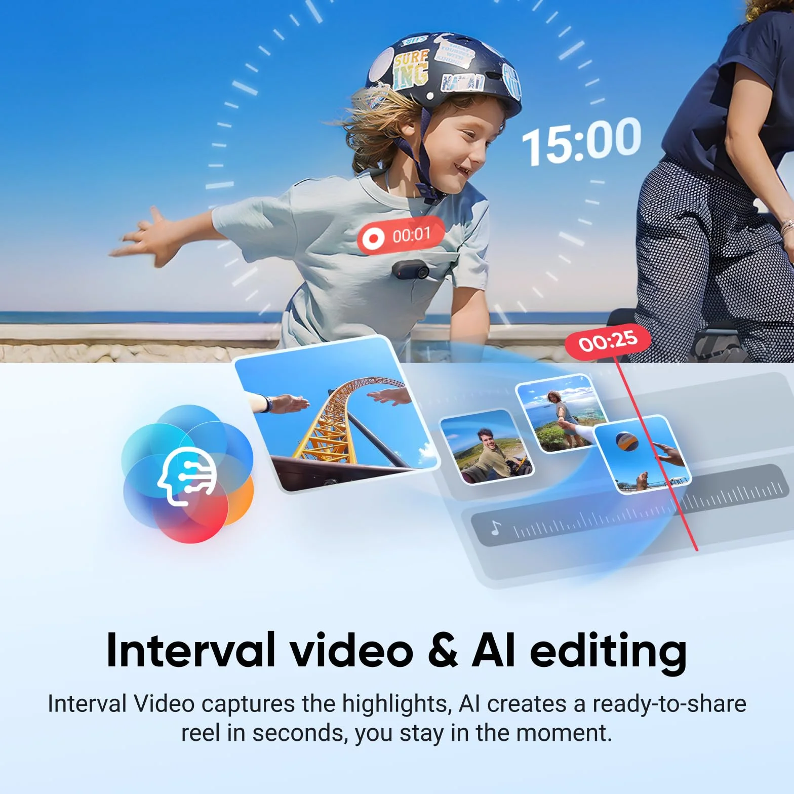 Insta360 GO 3S 128GB – mała przenośna kamera do vlogowania 4K, bez użycia rąk, mocowanie w dowolnym miejscu, stabilizacja, żywotność baterii 140 min, wodoodporność 10 m, edycja AI, czarna