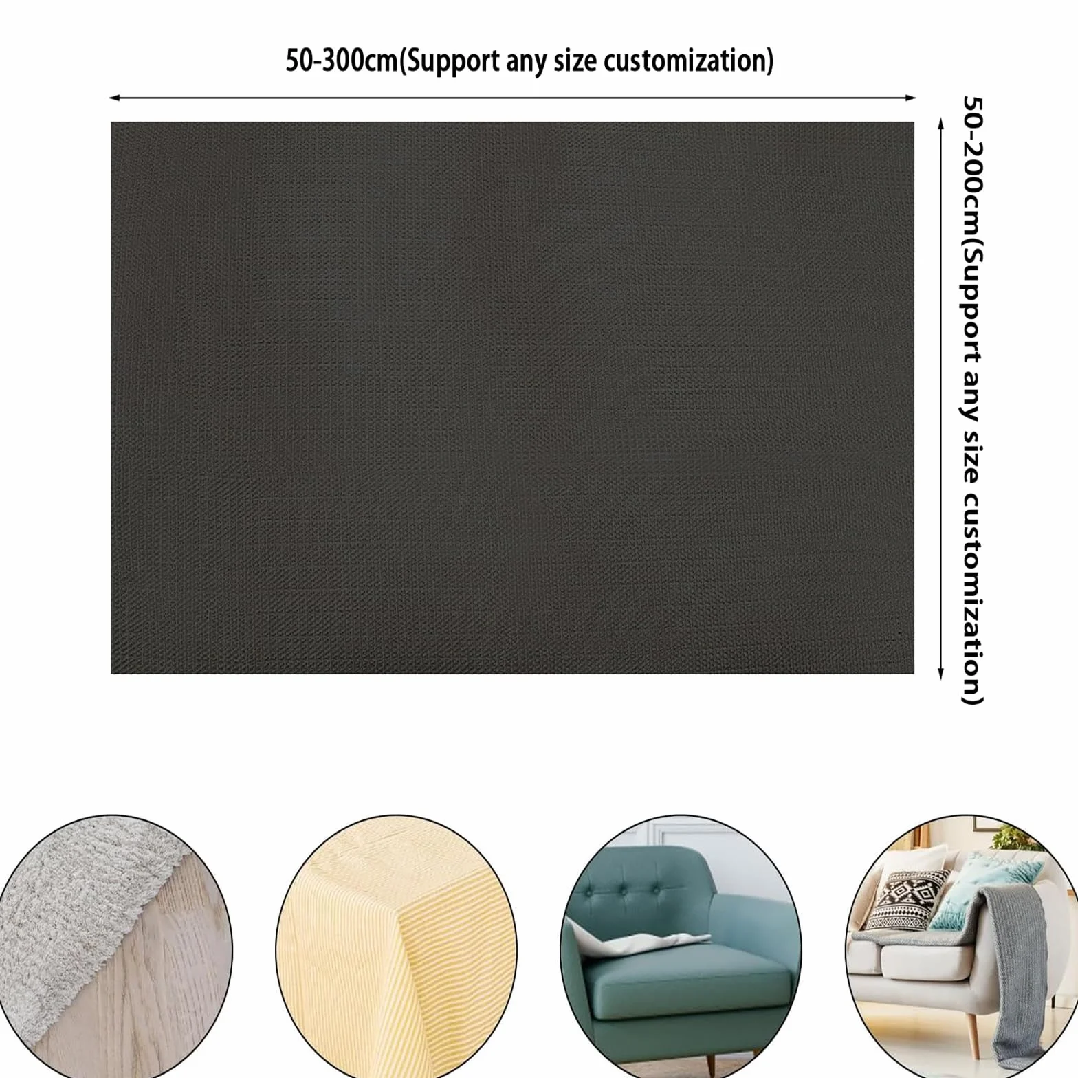 Tapis Antidérapant 65 x 170 cm Noir Facile à Couper et Laver pour Tiroirs Étagères Plateau Moquette