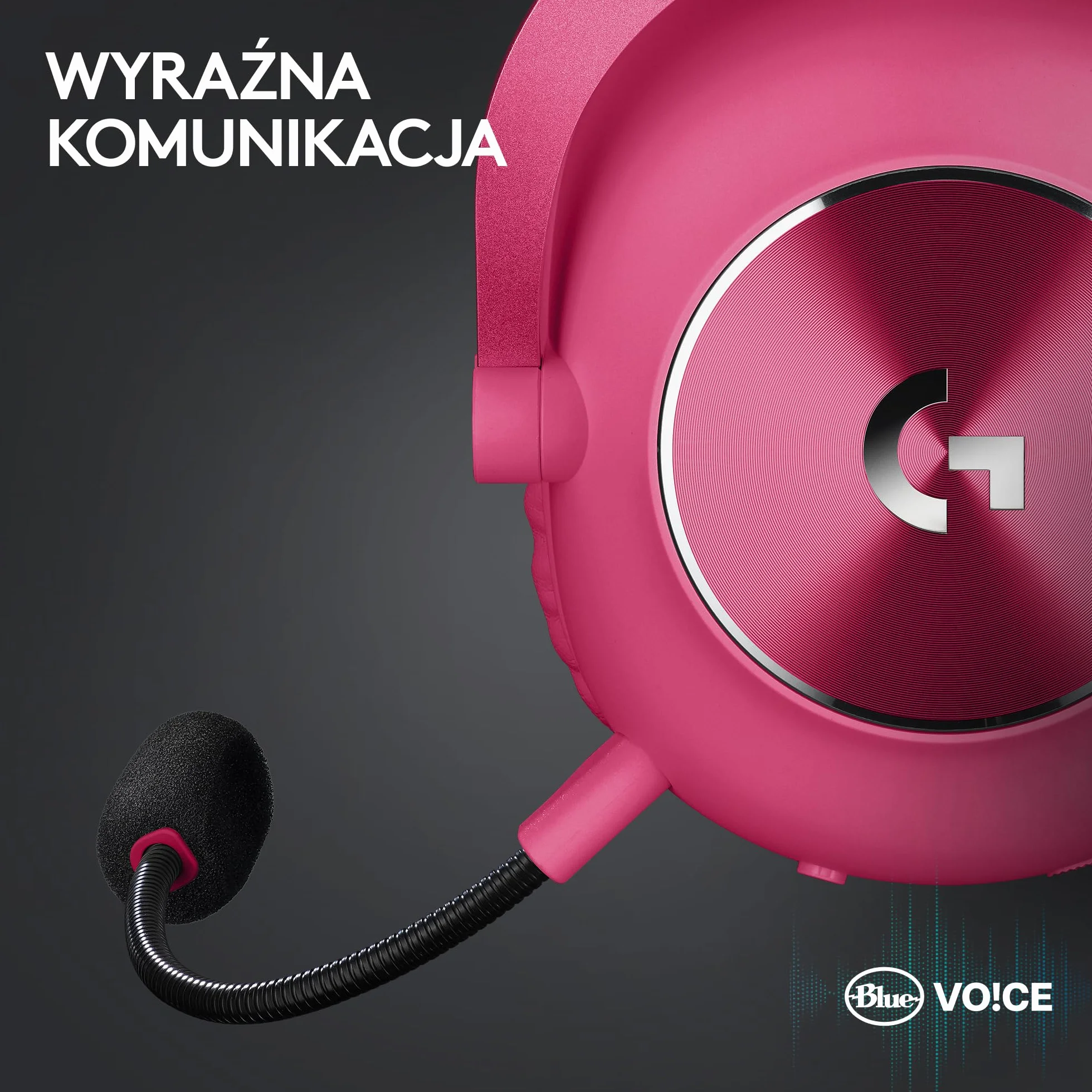 Logitech G PRO X 2 LIGHTSPEED, bezprzewodowe słuchawki, odłączane ramię mikrofonu, grafenowe 50 mm, DTS:X 2.0–7.1 Surround, Bluetooth/USB/Aux 3,5 mm, PC, PS5, PS4, Nintendo Switch - Magenta