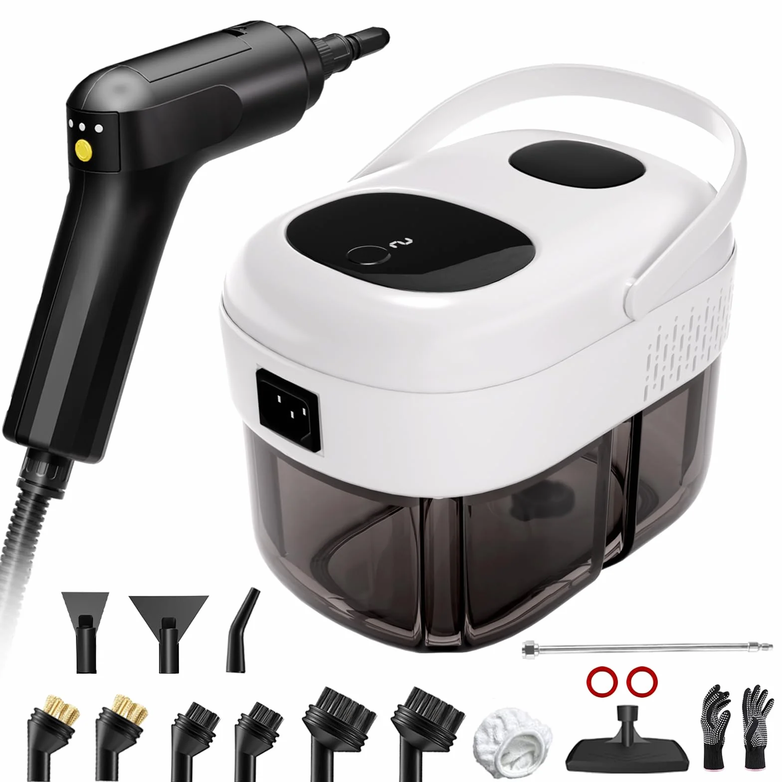 Nettoyeur Vapeur, Nettoyeur Vapeur Portable, Chauffe Rapide en 15s, 3 Niveaux de Réglage, 1,4L Steam Cleaner, Nettoyeur Vapeur Haute Pression Pour Maison, Cuisine, Salle de Bain, Auto, Sols, Meubles