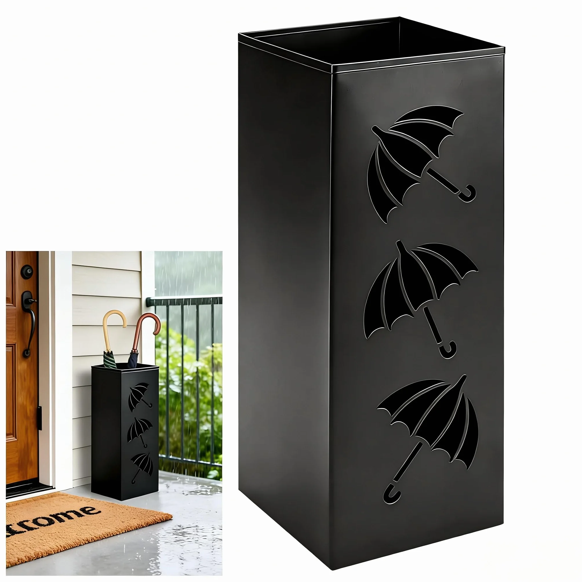 FARYODI Porte-parapluie 42 cm Support noir