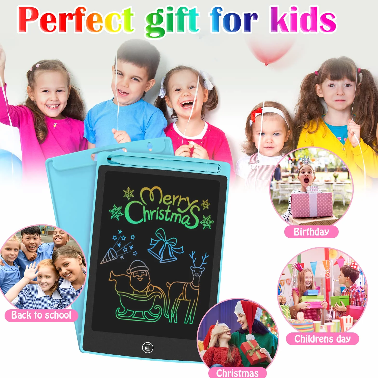 HOMESTEC Tablette d'écriture LCD 8,5 Pouces Planche à Dessin Graphique Serrure à clé Écriture Manuscrite Doodle Pad Enfants Jouets Cadeaux Bleu