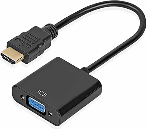 Adaptateur HDMI vers VGA mâle vers femelle 1080P pour Tablette PC Portable Noir