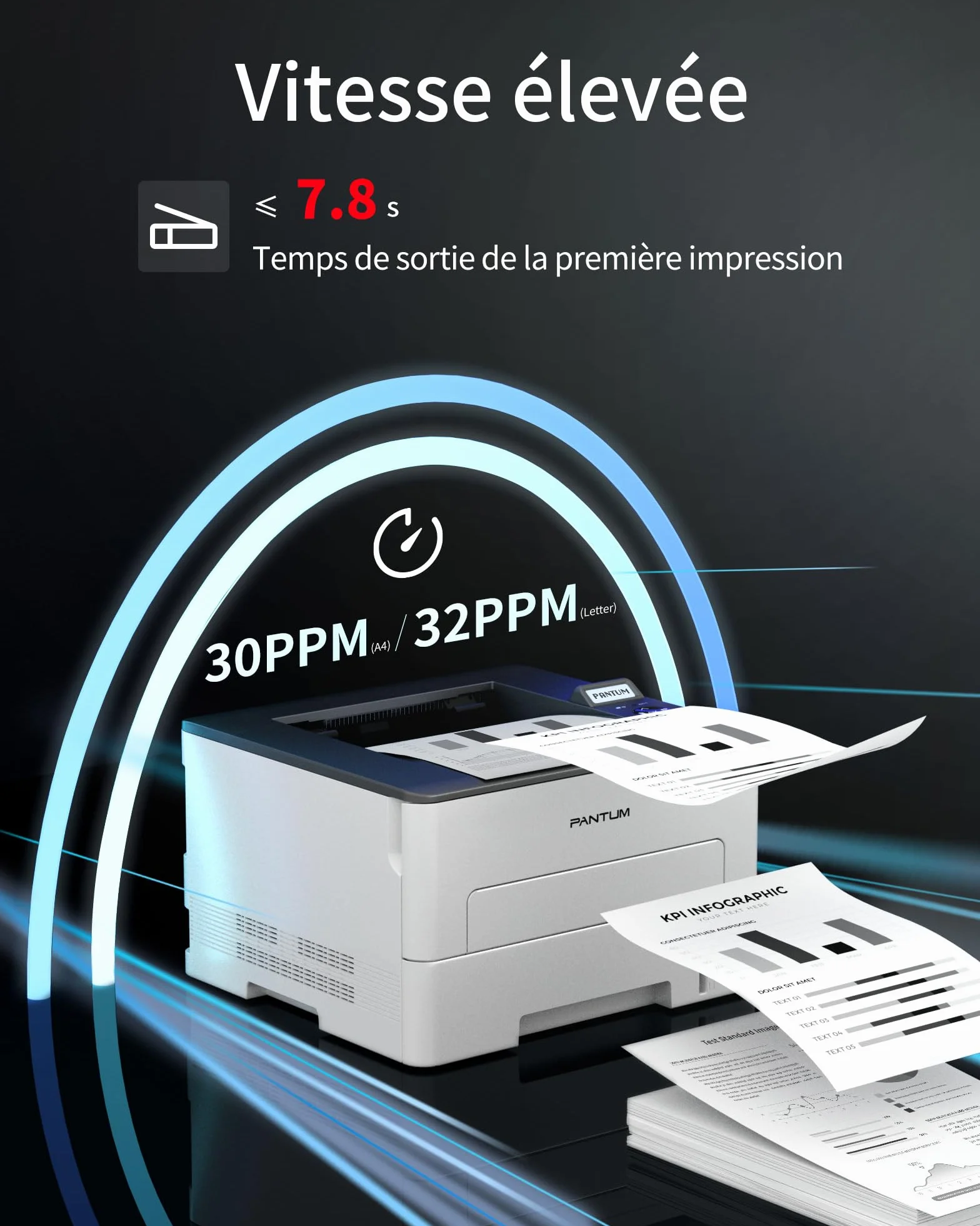 PANTUM P3018DW Imprimante Laser WiFi Recto Verso Automatique Noir et Blanc 30ppm