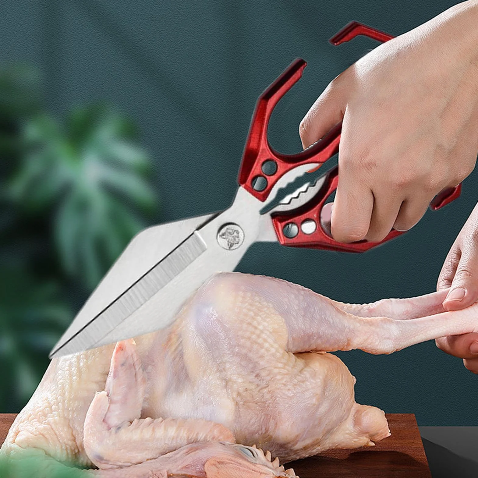 Ciseaux de Cuisine Acier Inoxydable Multifonctionnels pour Découper Poulet Poisson Crabe