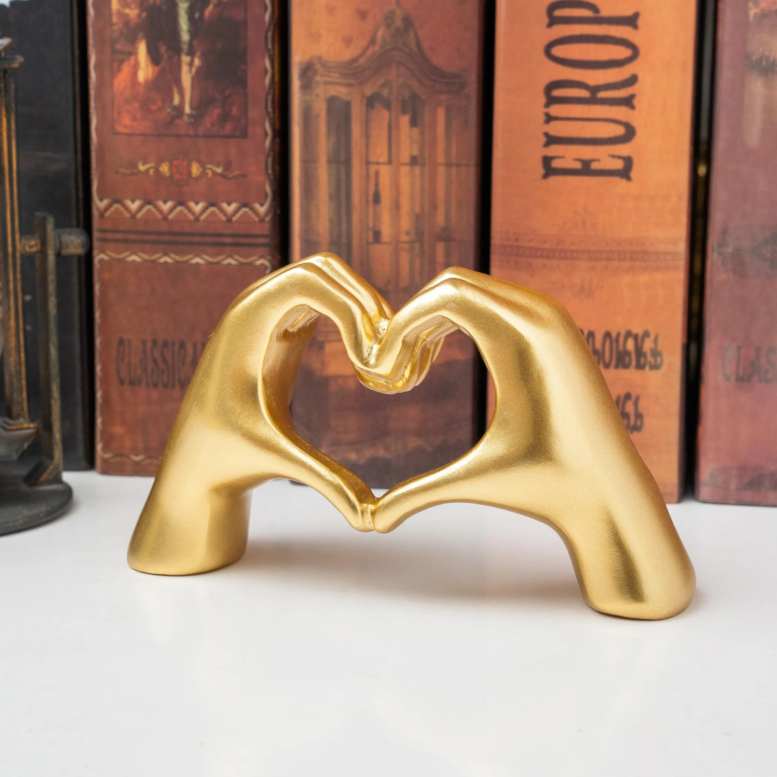 Petite sculpture mains en forme de cœur décoration maison moderne statue doigts amour cadeau mariage