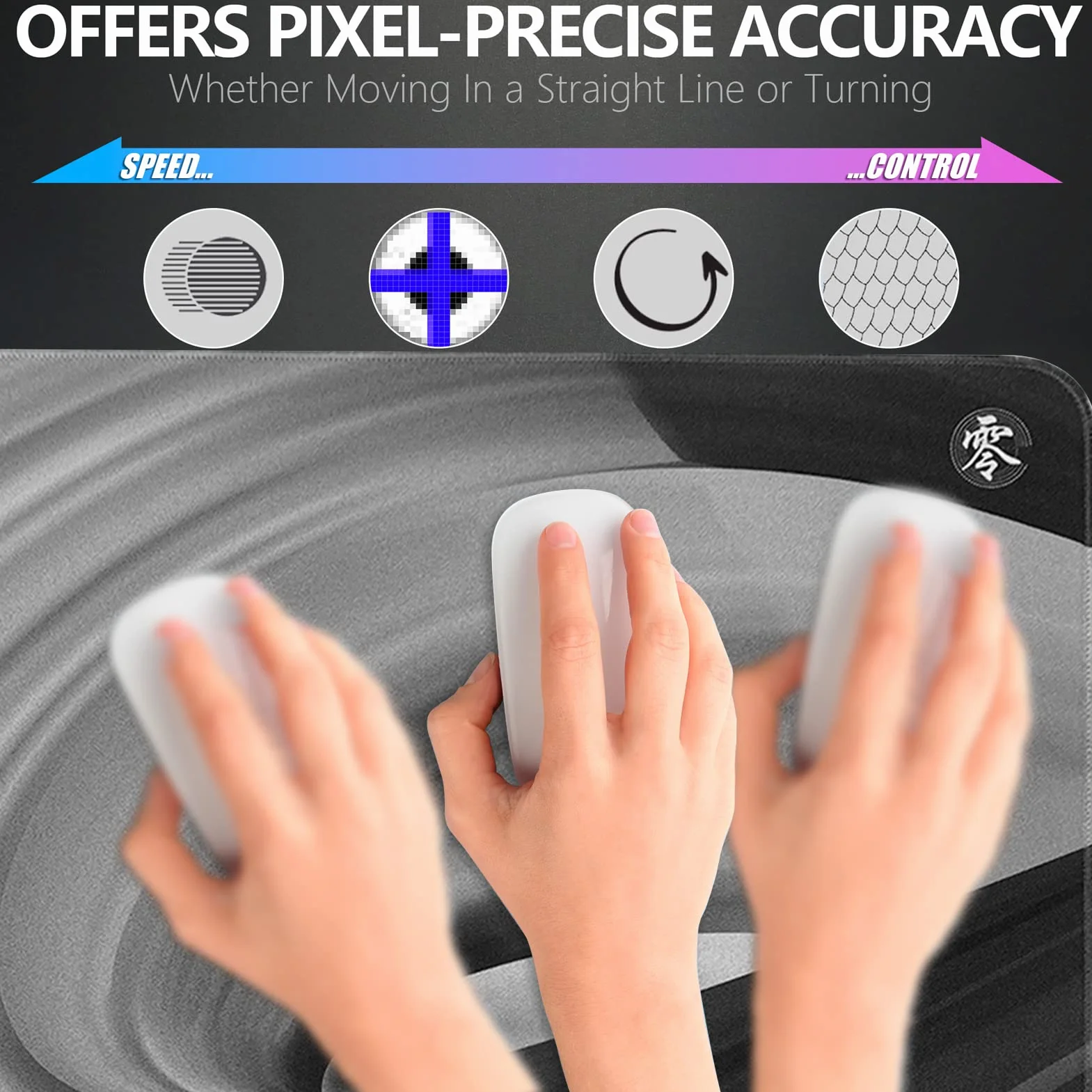 X-Raypad Aqua Control ZERO AC0 gamingowa podkładka pod mysz, bardzo precyzyjna podkładka pod mysz z doskonałą prędkością i możliwościami sterowania (czarna AC0, 500 x 500 x 4 mm)