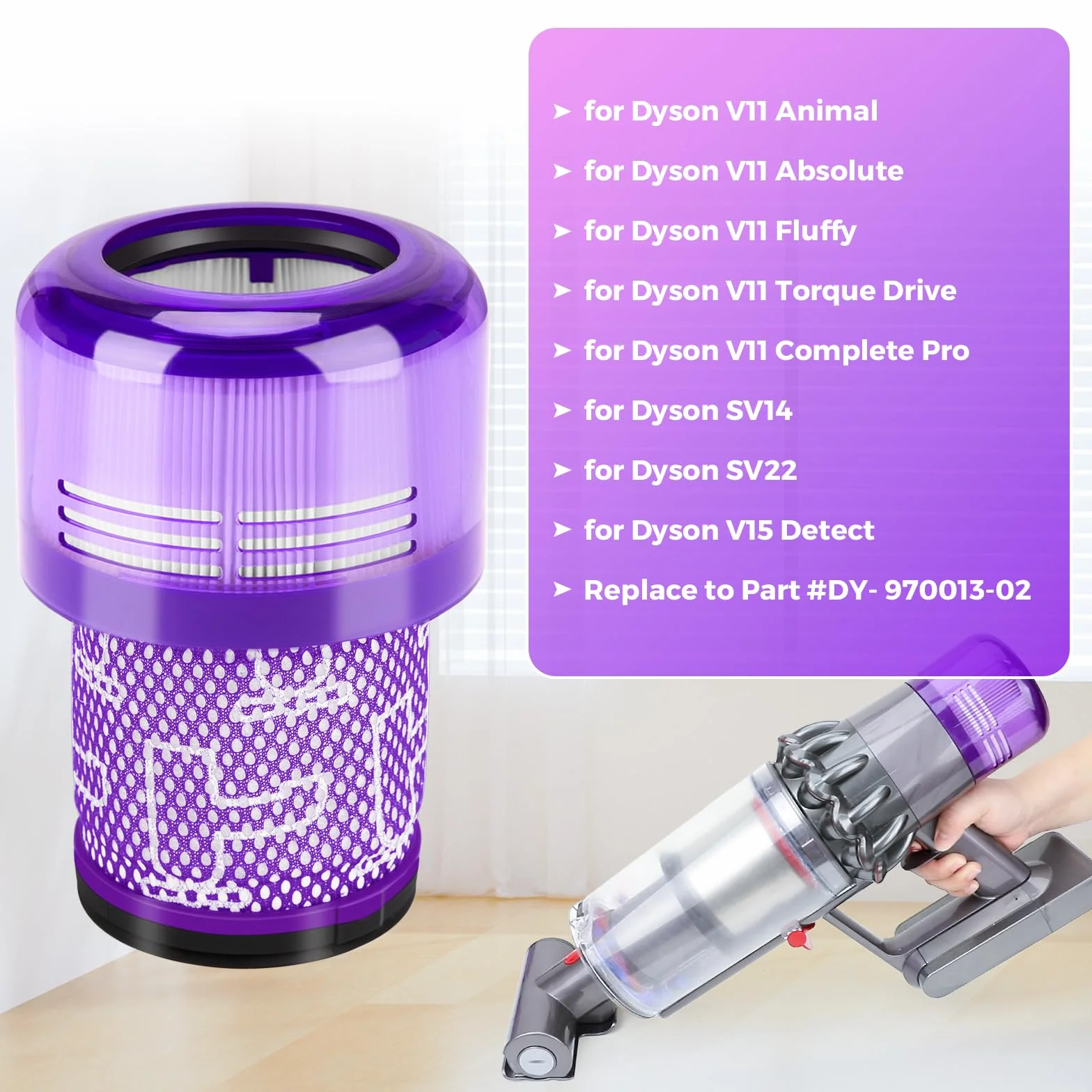 Filtre pour Dyson V11, 3 Packs Remplacement Dyson V11 V15 SV14 SV17 SV22 Aspirateur