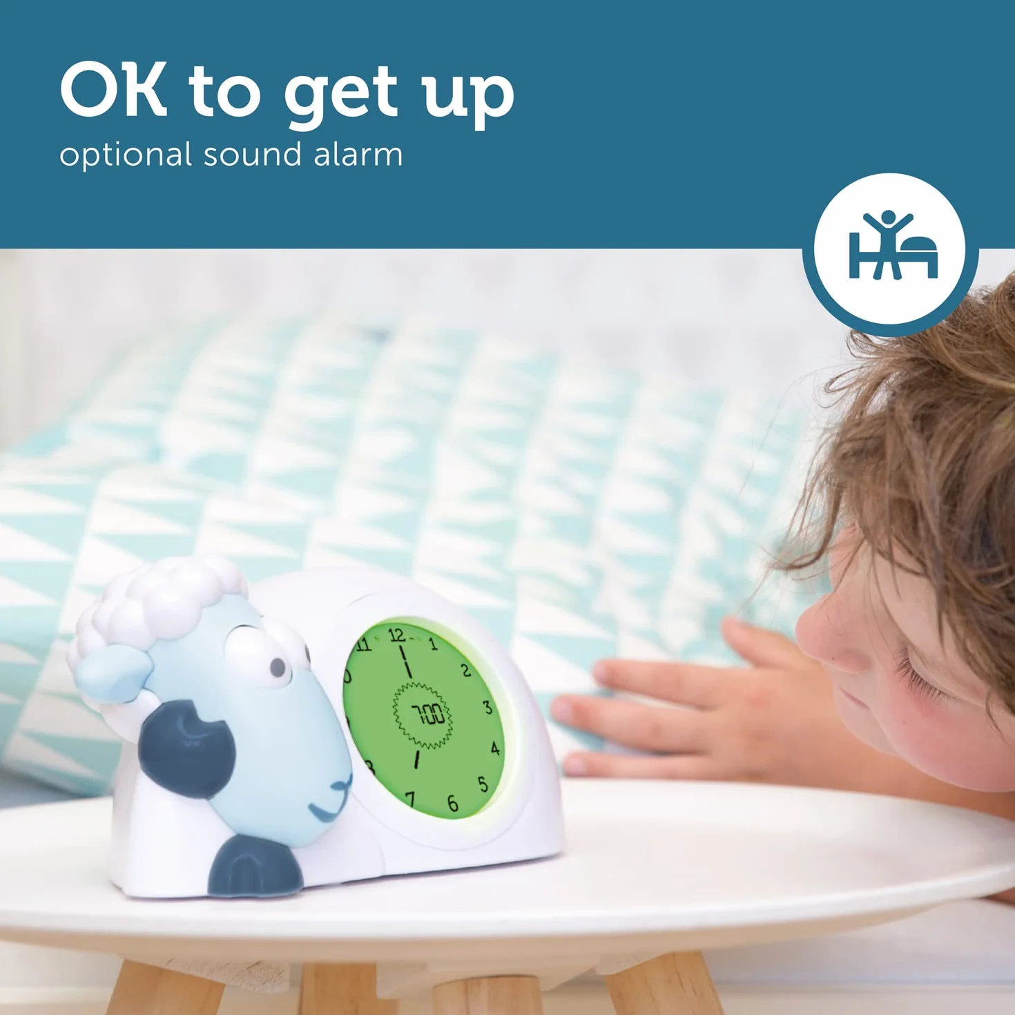 ZAZU Horloge Sam l'Agneau - Horloge d'Entraînement au Sommeil et Veilleuse pour Enfants | Réveil lumineux | Luminosité réglable