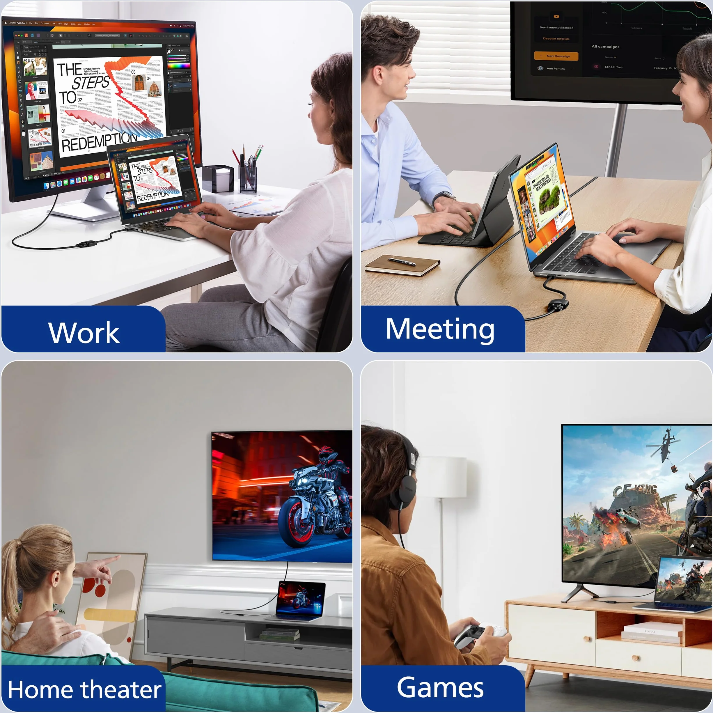 Aceele Adaptateur HDMI vers VGA Full HD mâle vers femelle