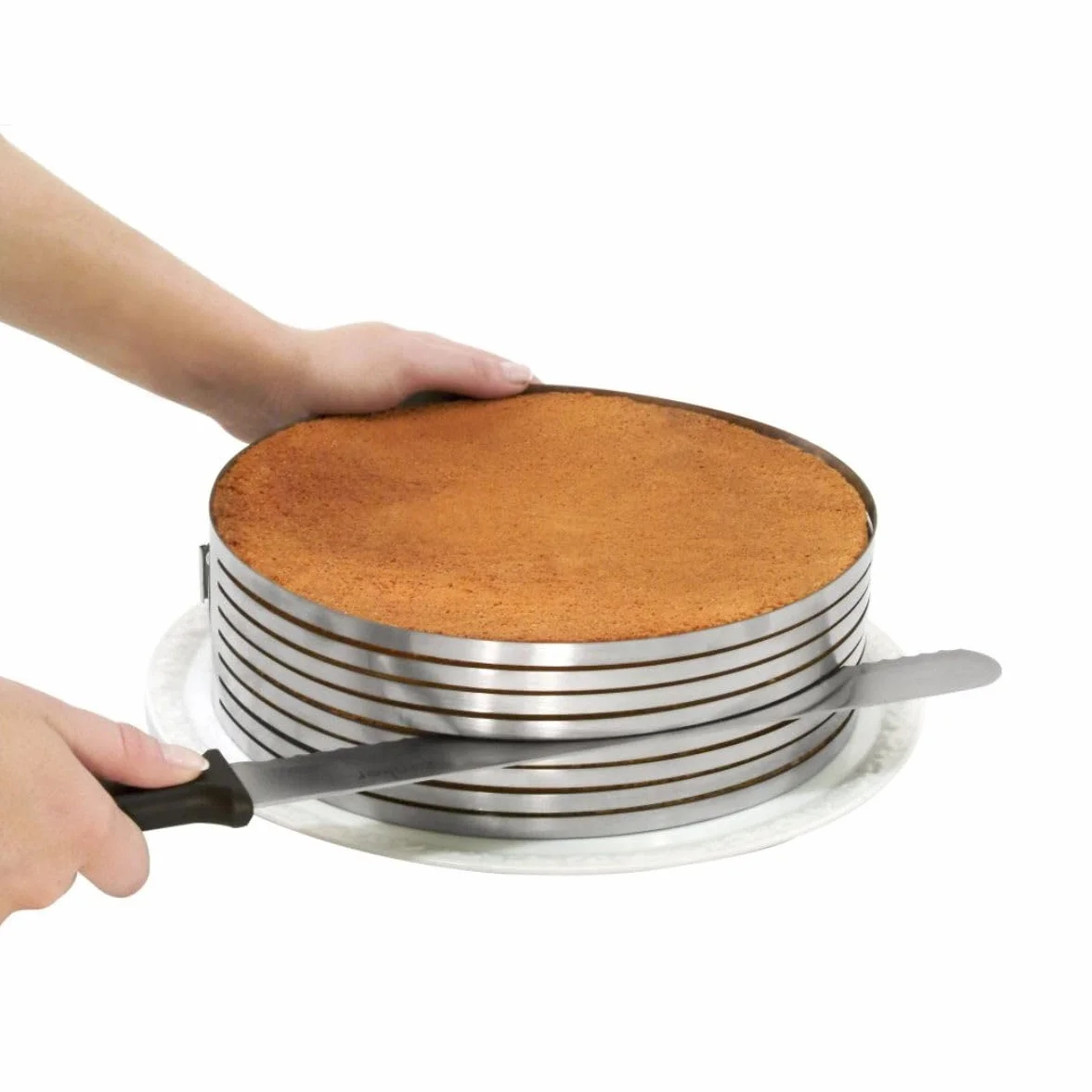 Zenker Ensemble 2 pièces découpe layer cake Acier inoxydable Plastique 30 cm Diam 26/28 cm