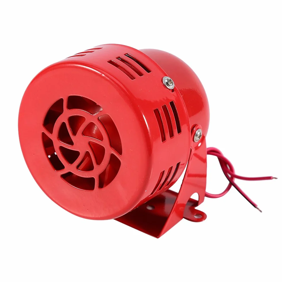 Qiilu samochód elektryczny alarm, samochód ciężarowy motocykl napędzany powietrzem syrena alarm głośny 50-tych czerwony 12 V 110 dB