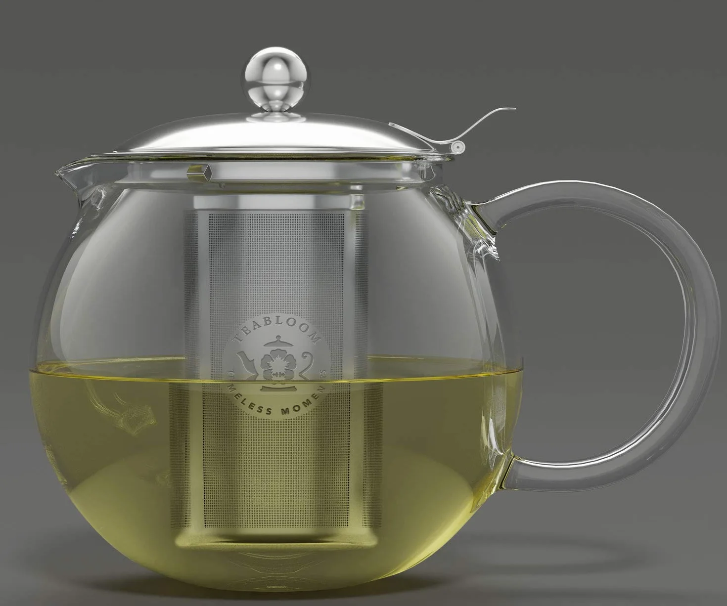 Teabloom Classica Théière en Verre 1,2 L – Résistante à la Chaleur avec Infuseur Amovible en Acier Inoxydable – Théière Design pour Thé en Vrac et Infusions