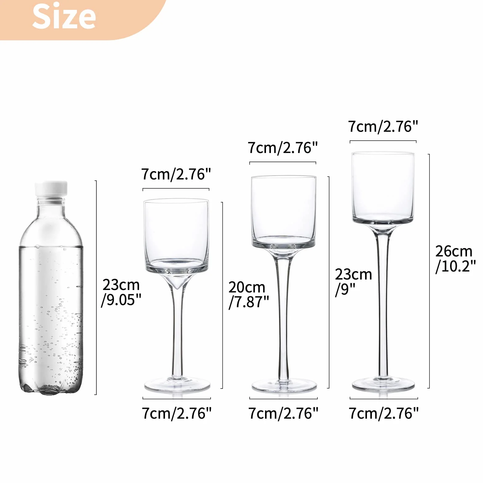 Nuptio Bougeoirs Verre pour Bougies Chauffe-Plat 6 Pièces Bougeoirs pour Bougies Flottantes Grand Bougeoir À Pilier Élégant pour Table Fête Mariage Centres Noël Salon Décoration D'intérieur