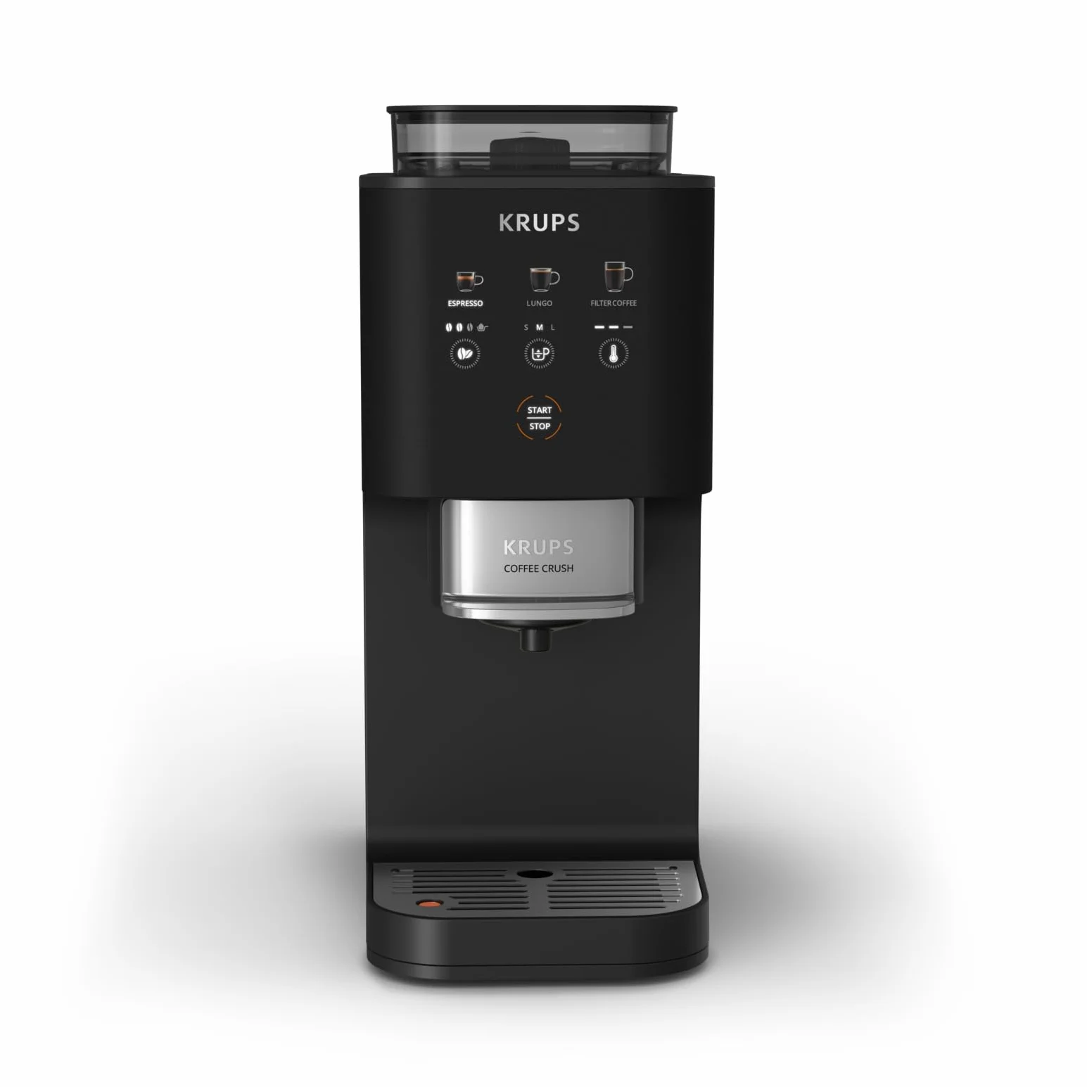 KRUPS Coffee Crush Extra, Machine à café à grains, ultra compacte, nettoyage facile, noir, SA4028E0