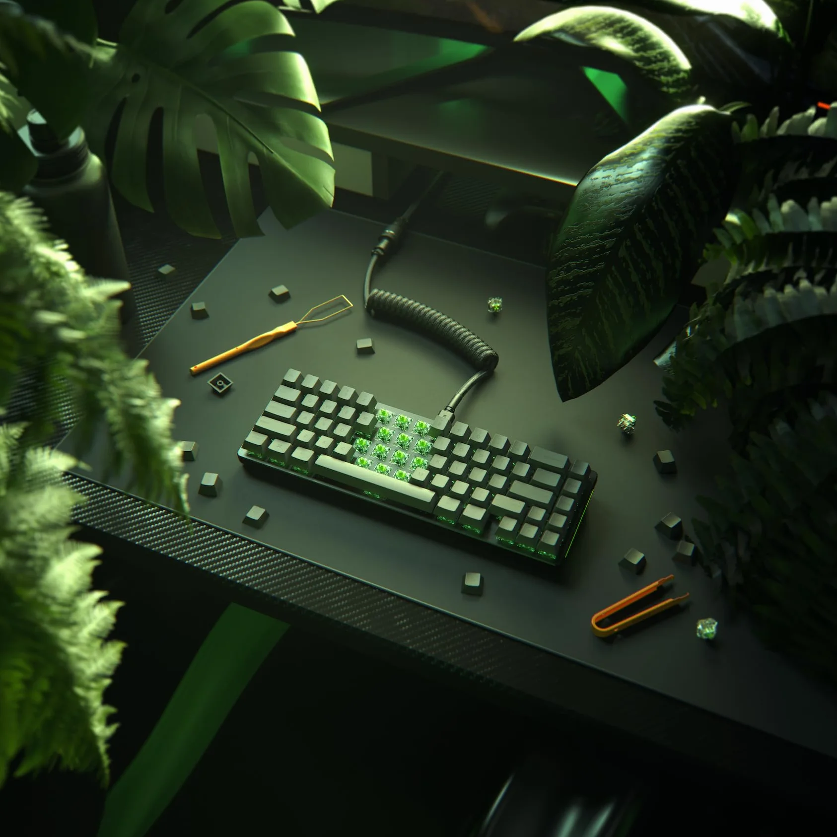 Glorious Gaming – 36 przełączników klikalnych do klaw. mech. – kompatybilne z GMMK 2/PRO i klaw. num. GMMK, efekt kliknięcia, przezroczyste (maks. efekt RGB), aktywacja 55 g, 5 bolców – smar