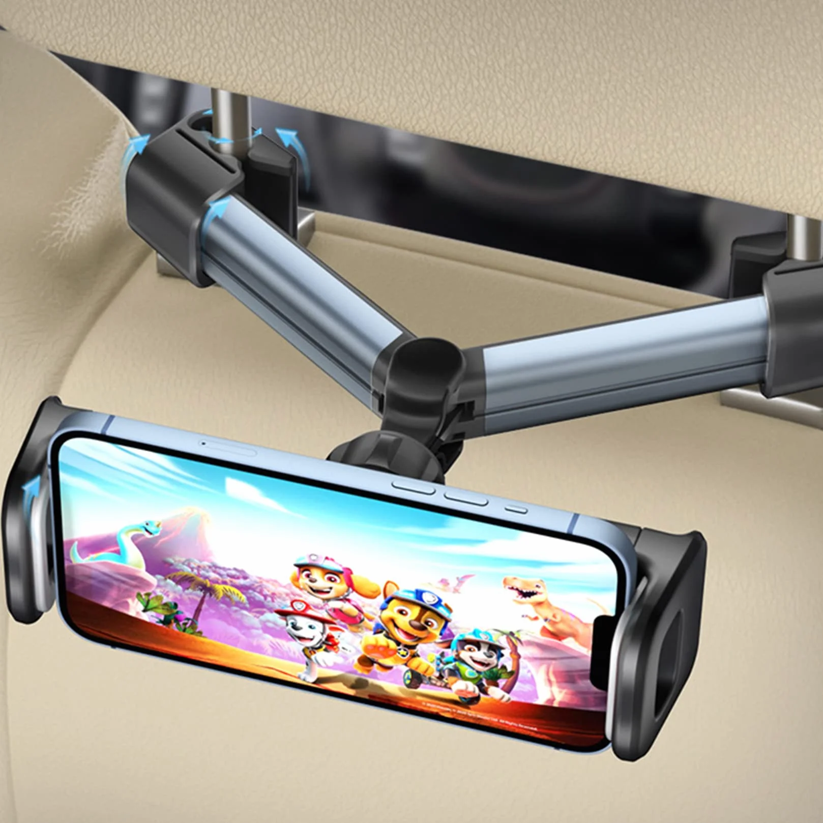 Uchwyt Na Tablet Samochodowy, Wysuwany ZagłÓWek Na Tablet, Uchwyt Na Tablet,Odpowiedni Dla UrządzeŃ Ipad/Iphone/Samsung Galaxy Tabs/Kindle Fire HD/Switch Itp. 4-14 Cali