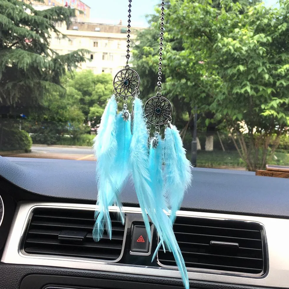Attrape-rêves voiture décoration suspendre cristal pendentif cadeau fille blanc