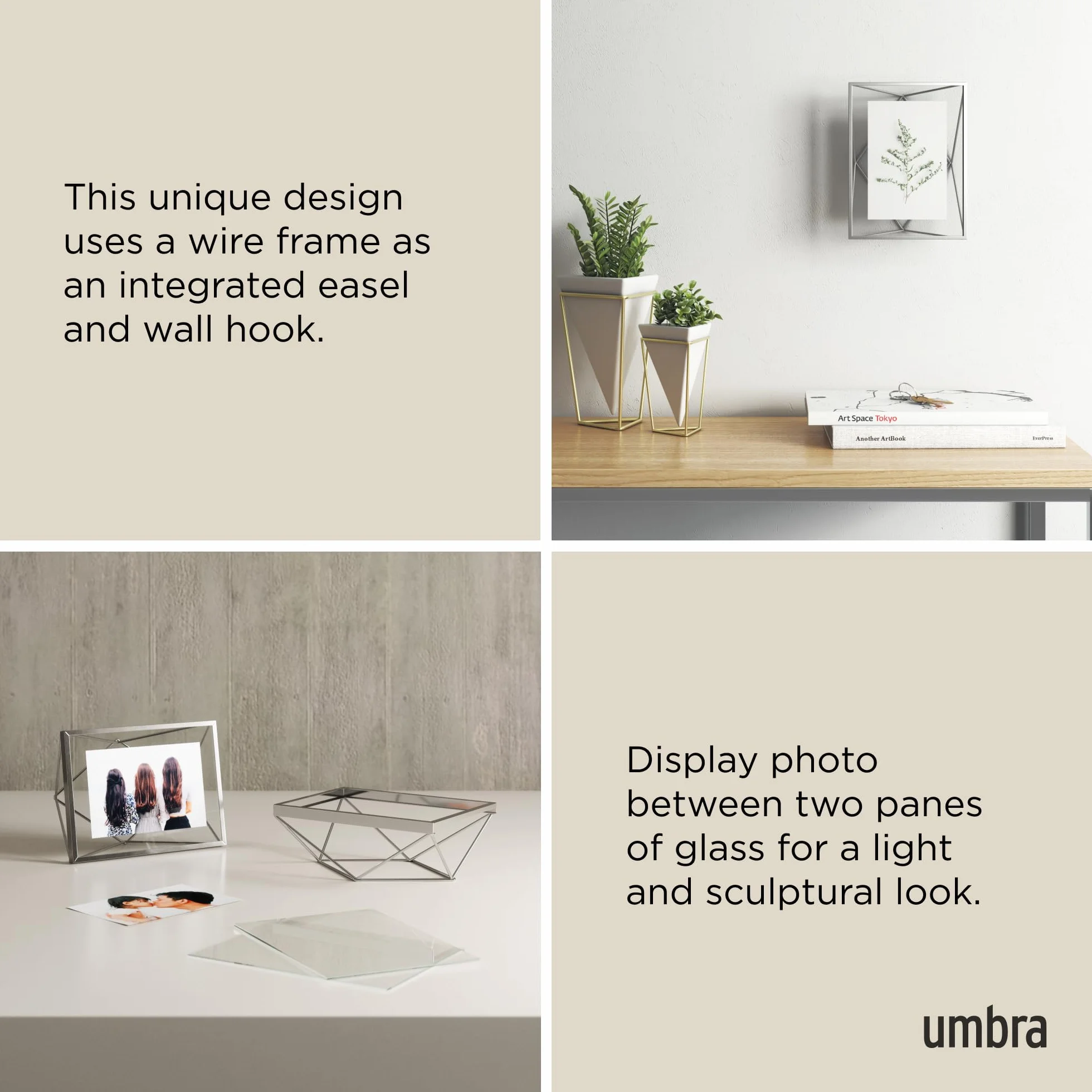Umbra Prisma Cadre photo filaire métal 10x15cm chrome
