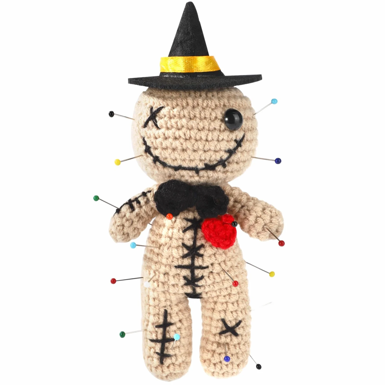 Poupée Vaudou Positive Wizard TOYMIS Amusante Crochet Épingles Jouet Tricoté Kaki Ornements Sorcellerie Décoration Halloween