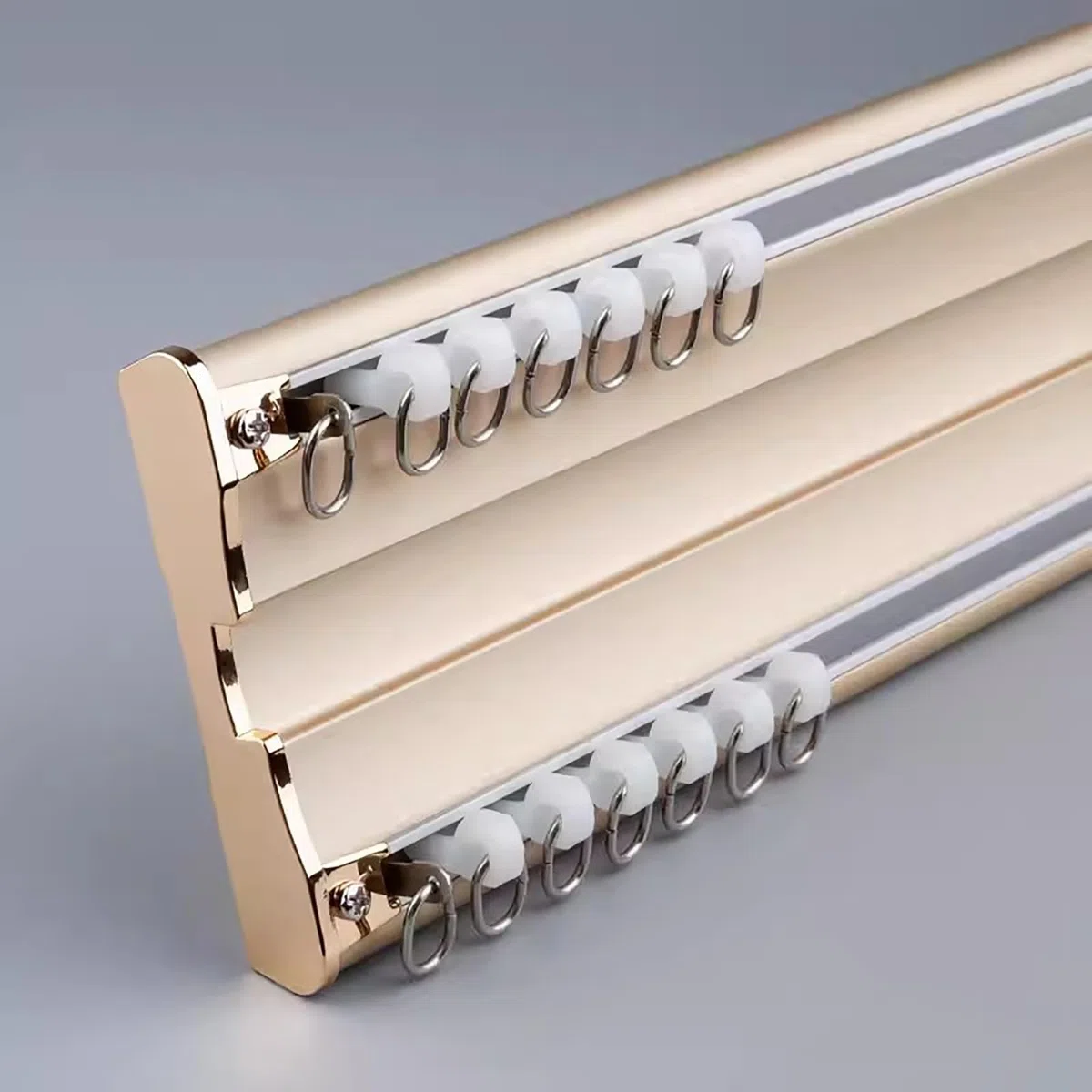 Support de tringle à double rail coulissant pour locataires, idéal pour le salon et la chambre à coucher et 13 m de long à