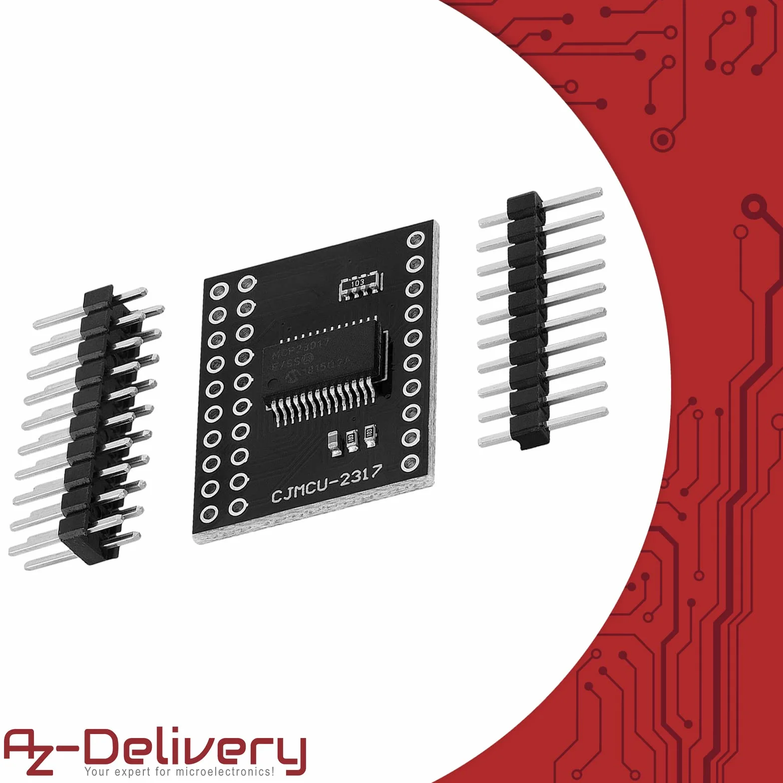 AZDelivery 5 x MCP23017 Ekspander portów 16-bitowy dwukierunkowy ekspander we/wy z interfejsem szeregowym I2C kompatybilny z Arduino w tym e-Book!