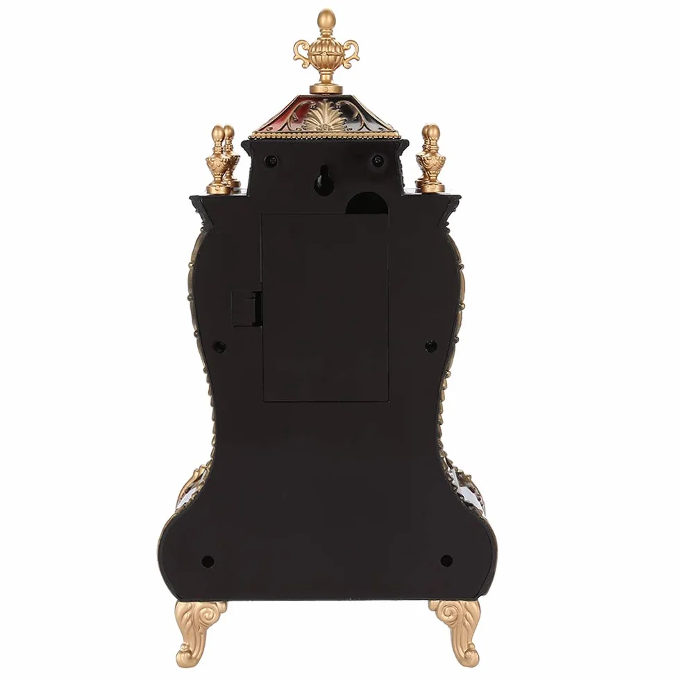Tbest Pendule de Cheminée Antique Vintage Horloge de Table en Plastique Rouge Brunâtre