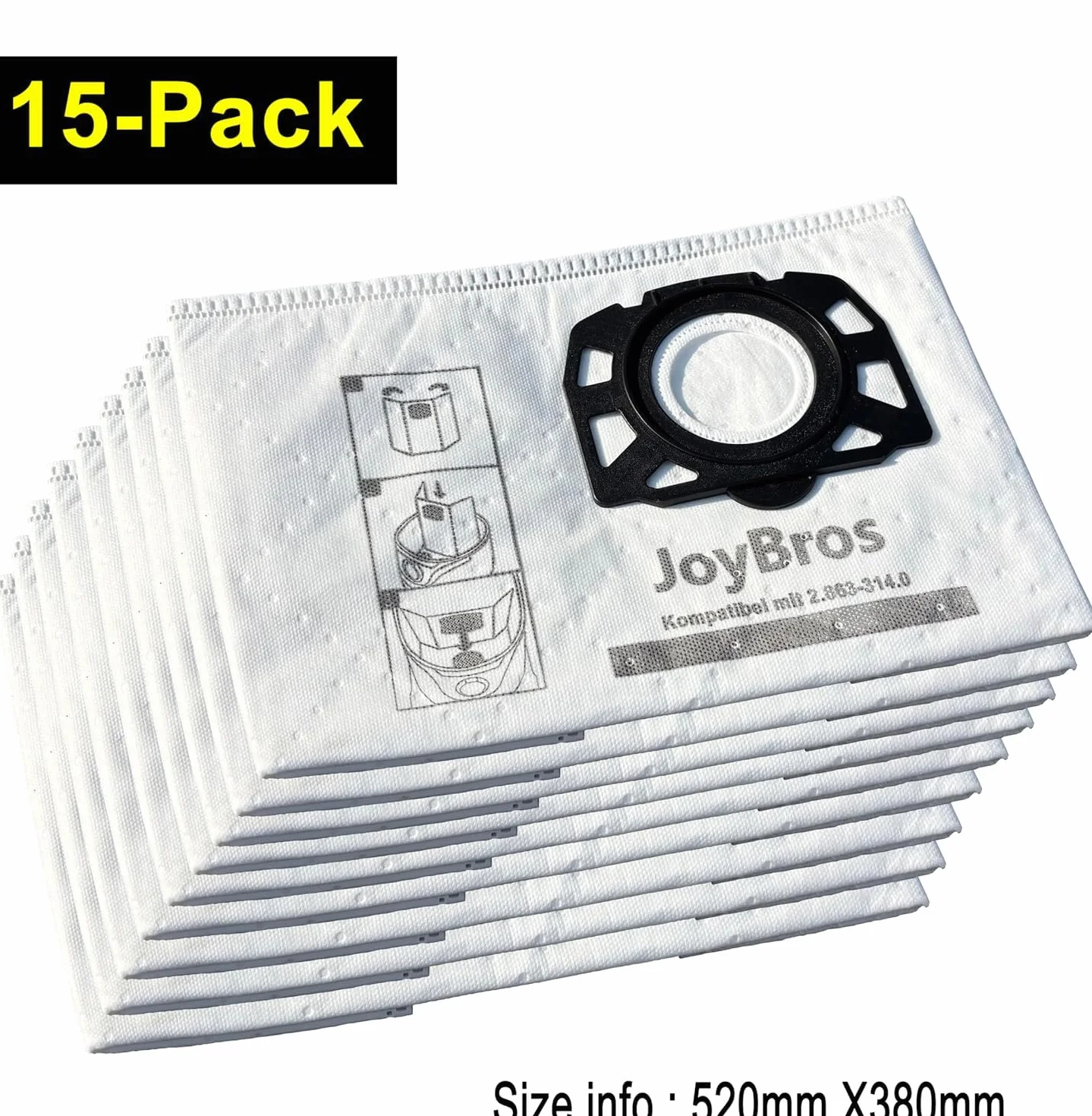 Sacs pour Karcher WD2 Plus WD3S WD3 V KFI 357 KWD 1-3 Aspirateur 15 pièces