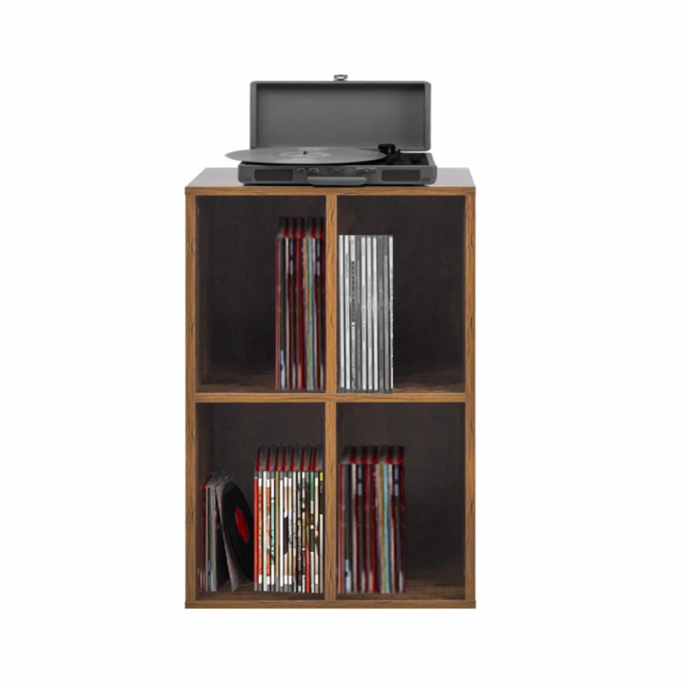 VDD Meuble pour disques Vinyle LP - Rangement des disques LP - Meuble pour Tourne-Disque - Brun