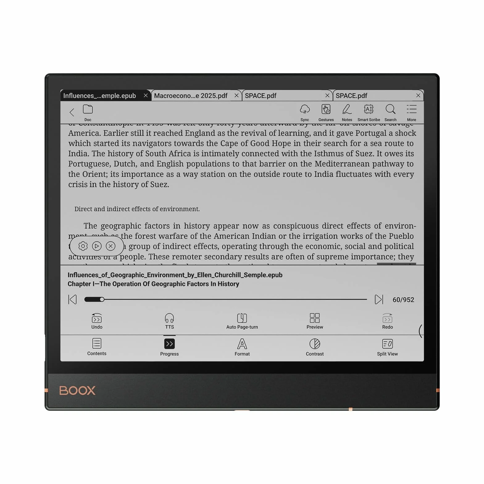BOOX Tablet Note Air3 10.3 Cale Monochromatyczny ePapier Tablet 64 GB Android 12 E-ink G-Senser WiFi (227 ppi)