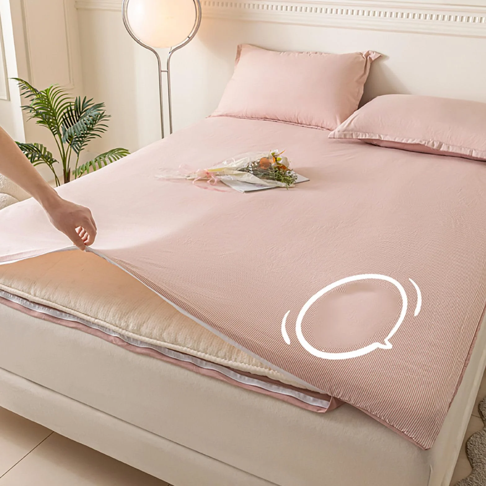 Housse De Matelas Futon avec Fermeture éclair Doux Amovible Protection Anti-poussière Brun 150x200cm