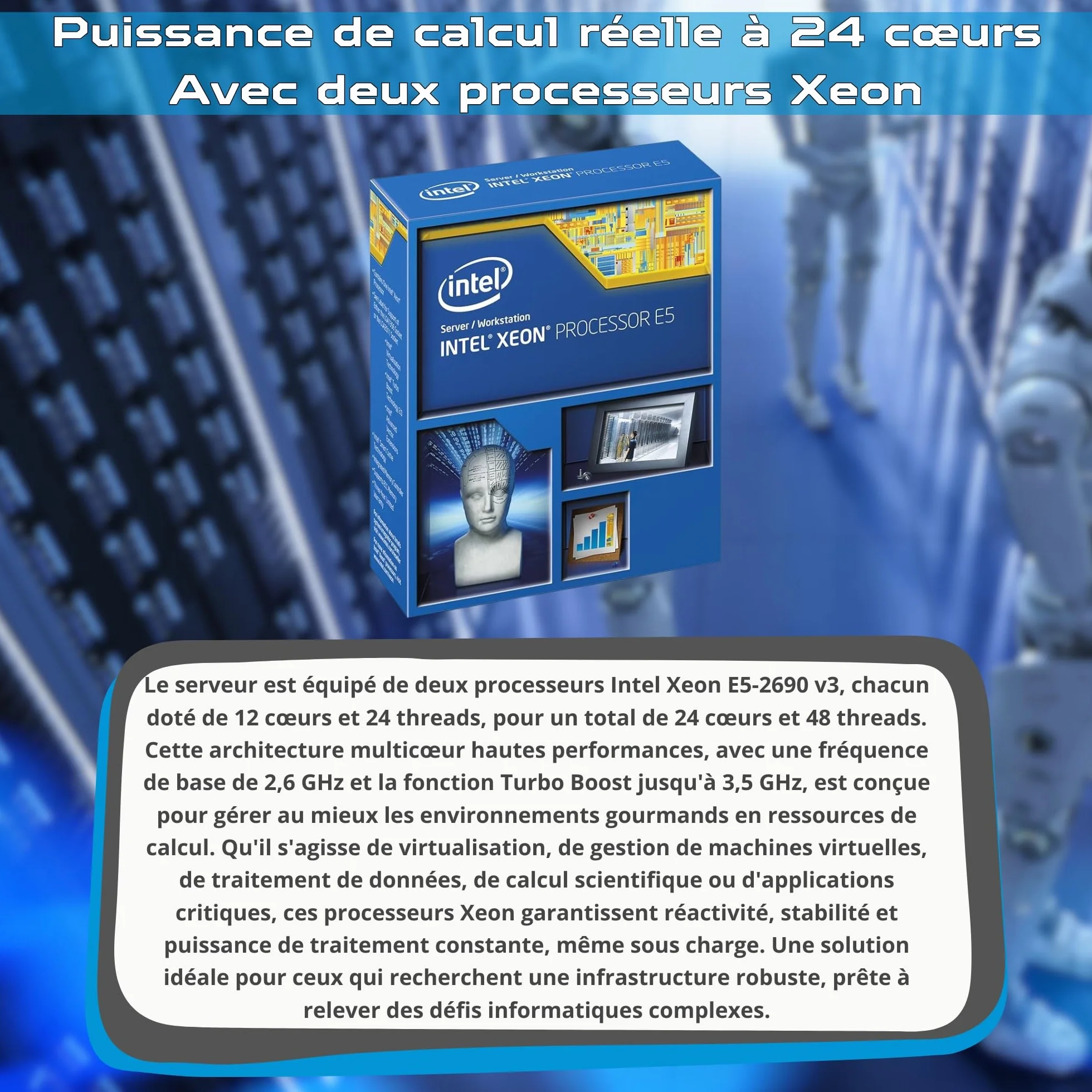 HP ProLiant DL380 Gen9 Serveur 2x Xeon 2690 V3 128Go RAM 2x 4To SAS iLO H840 Windows Server 2022 Reconditionné