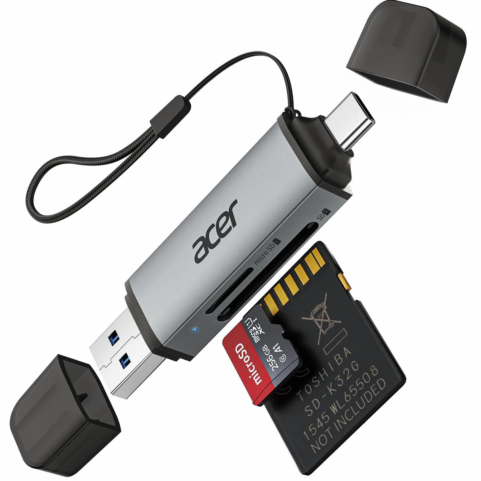 Acer Lecteur de Carte SD 3.0 USB C USB 3.0 pour SD Micro SD SDHC SDXC MMC