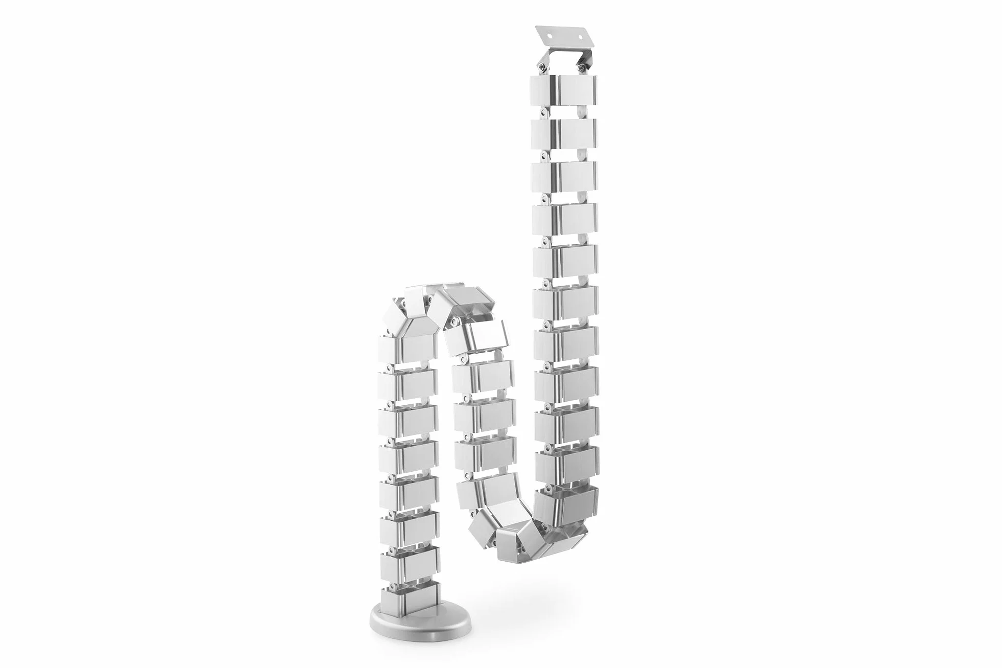DIGITUS Pionowe prowadnice kabla - elastyczne zarządzanie kablami biurkowymi - metalowa podstawa - wysokość stołu do 130 cm - srebrny, normalny, DA-90506