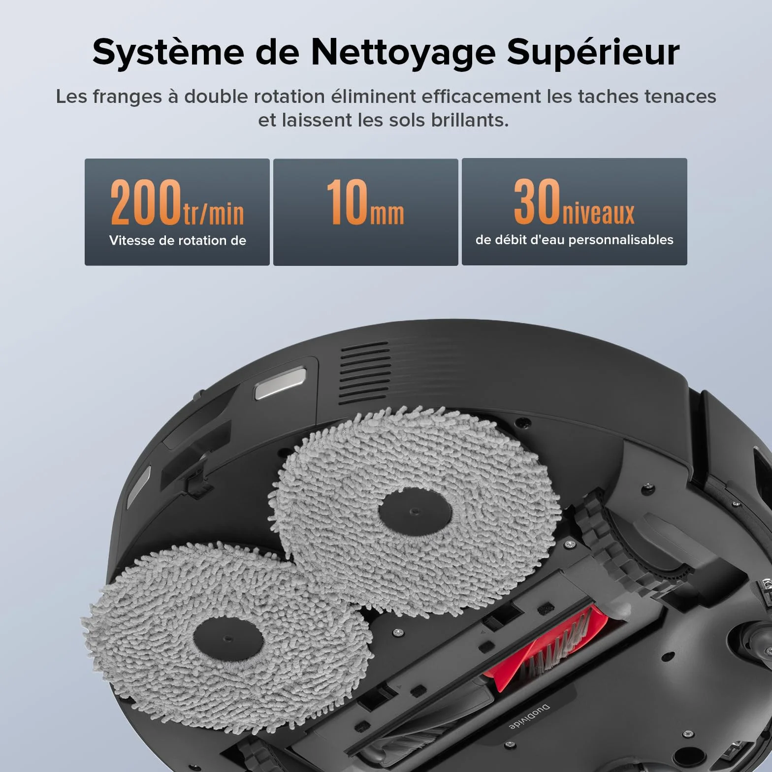 roborock Qrevo Edge S5A Aspirateur Robot 18500 Pa, Robot Aspirateur Laveur avec Double Système Anti-Enchevétrements, DuoDivide Brosse & FlexiArm Serpillière, ChÃssis AdaptiLift. Lavage à l'eau Chaude