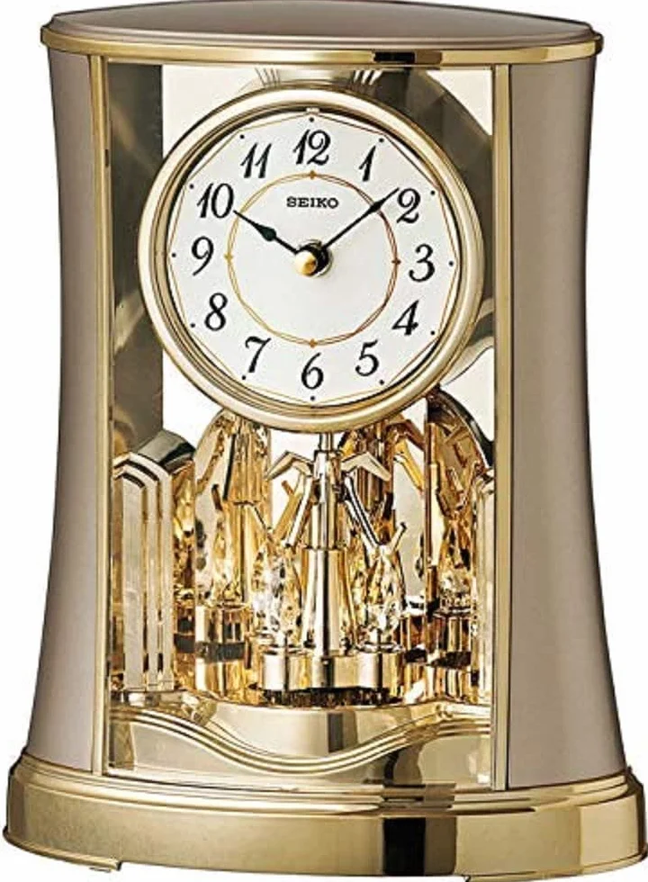Seiko Horloge de cheminée Pendule rotative Finition Or