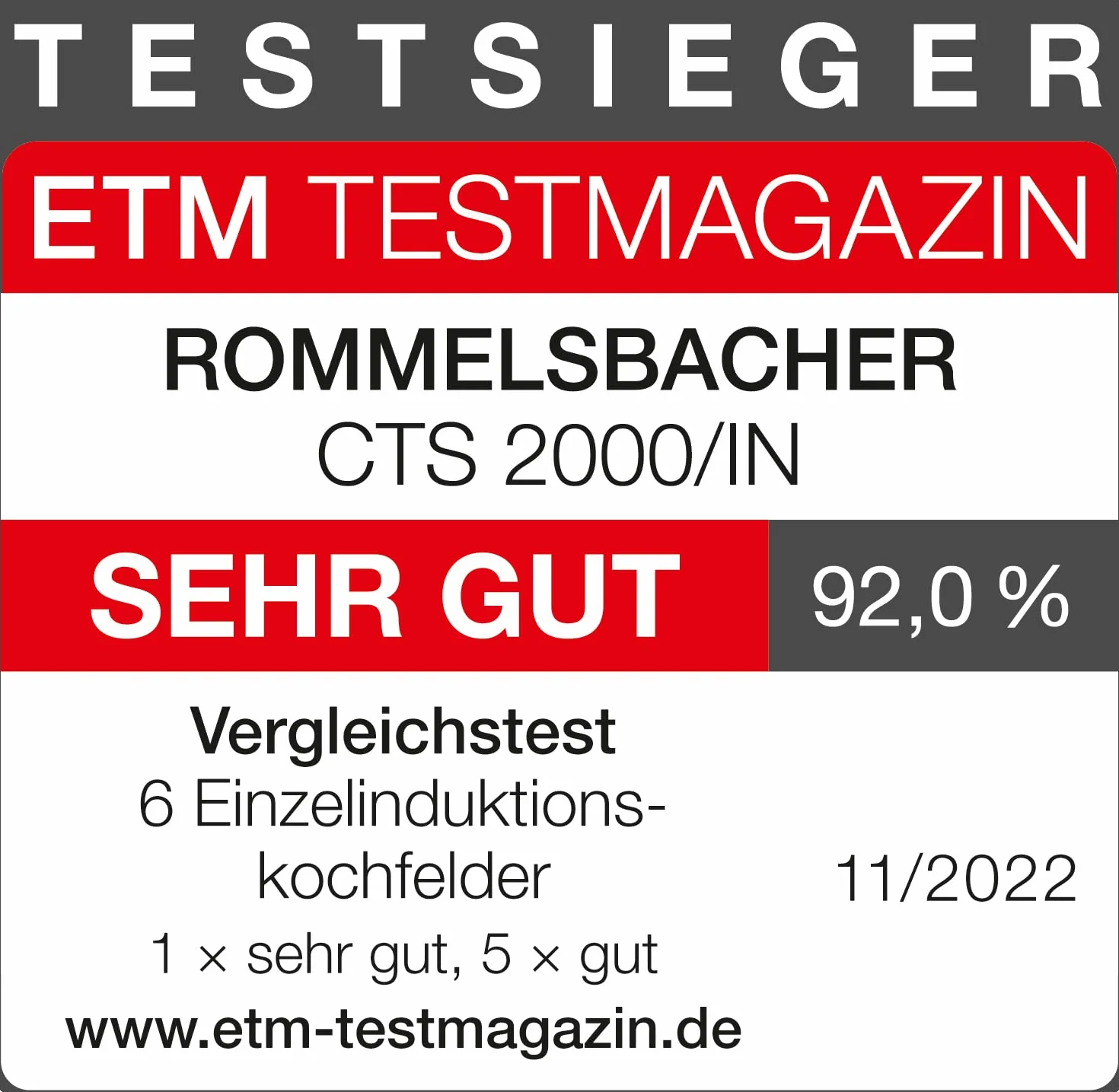 Rommelsbacher CTS 2000/IN plaque Noir, Argent Comptoir Plaque avec zone à induction 1 zone(s)