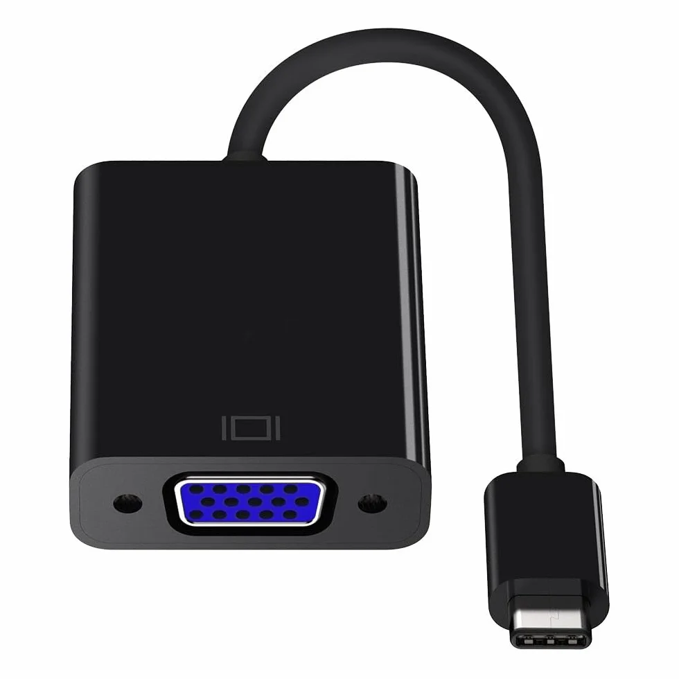 MMOBIEL USB Type C (Thunderbolt 3) do VGA Adapter Mężczyzna do żeńskiej 1080p HDTV HDMI Kompatybilny z MacBook 2019-2016 / PC Laptop Notebook Projector Monitors Laptop (czarny)
