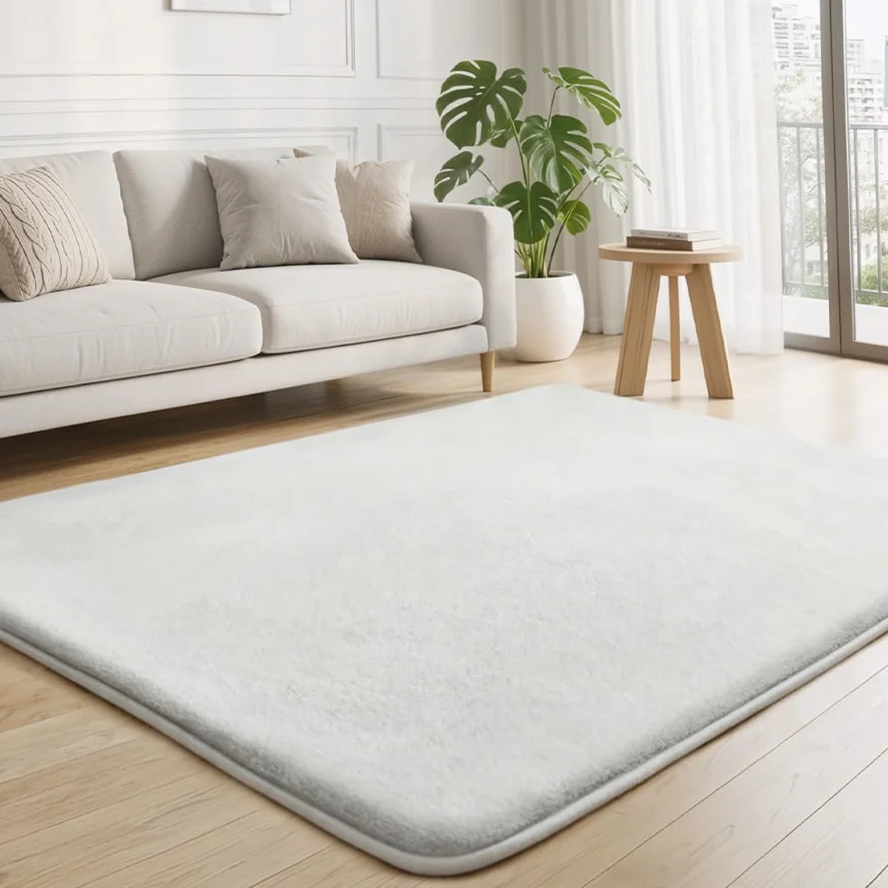 Vicloon Tapis d'éveil et de Jeux 3cm 150x180cm Antidérapant Flanelle Gris