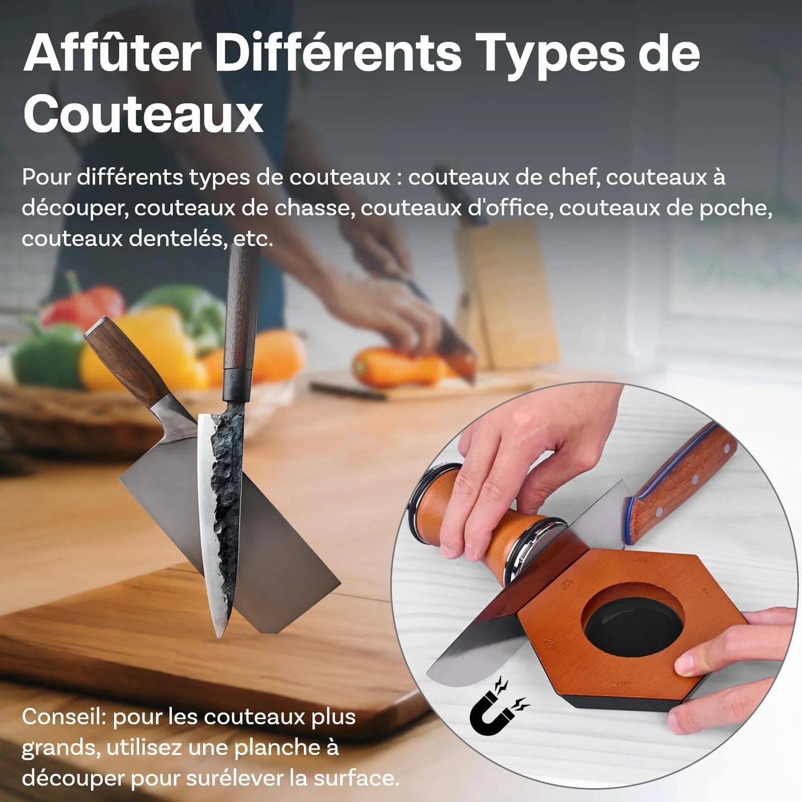 Aiguiseur Couteaux MMOBIEL 6 Angles Magnétiques 12°-25° Disques Diamantés