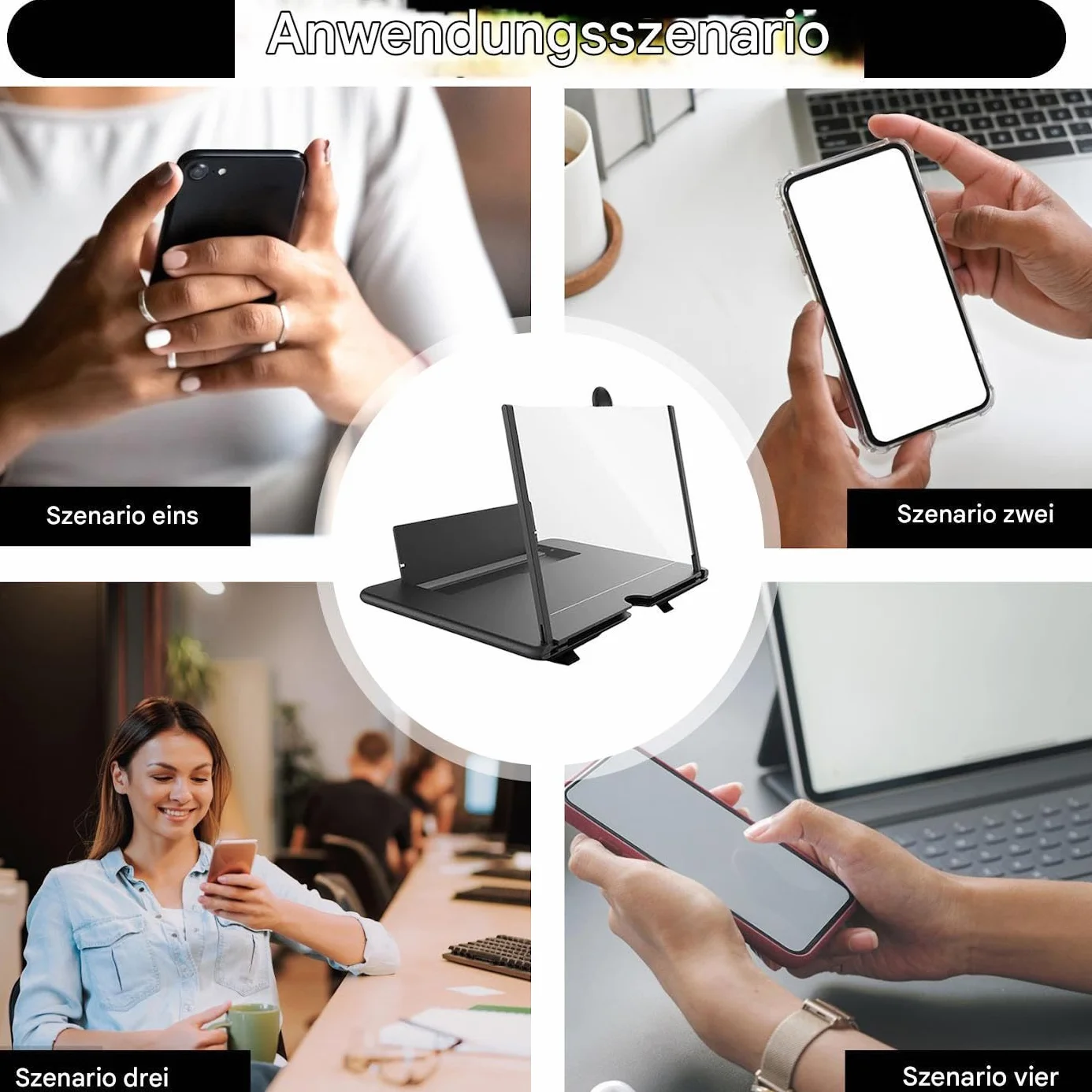 ekranu do telefonów komórkowych, powi?kszenie 3D HD do komputera stacjonarnego – urz?dzenie powi?kszaj?ce wy?wietlacz smartfona, dla dzieci i seniorów, do ogl?dania filmów,
