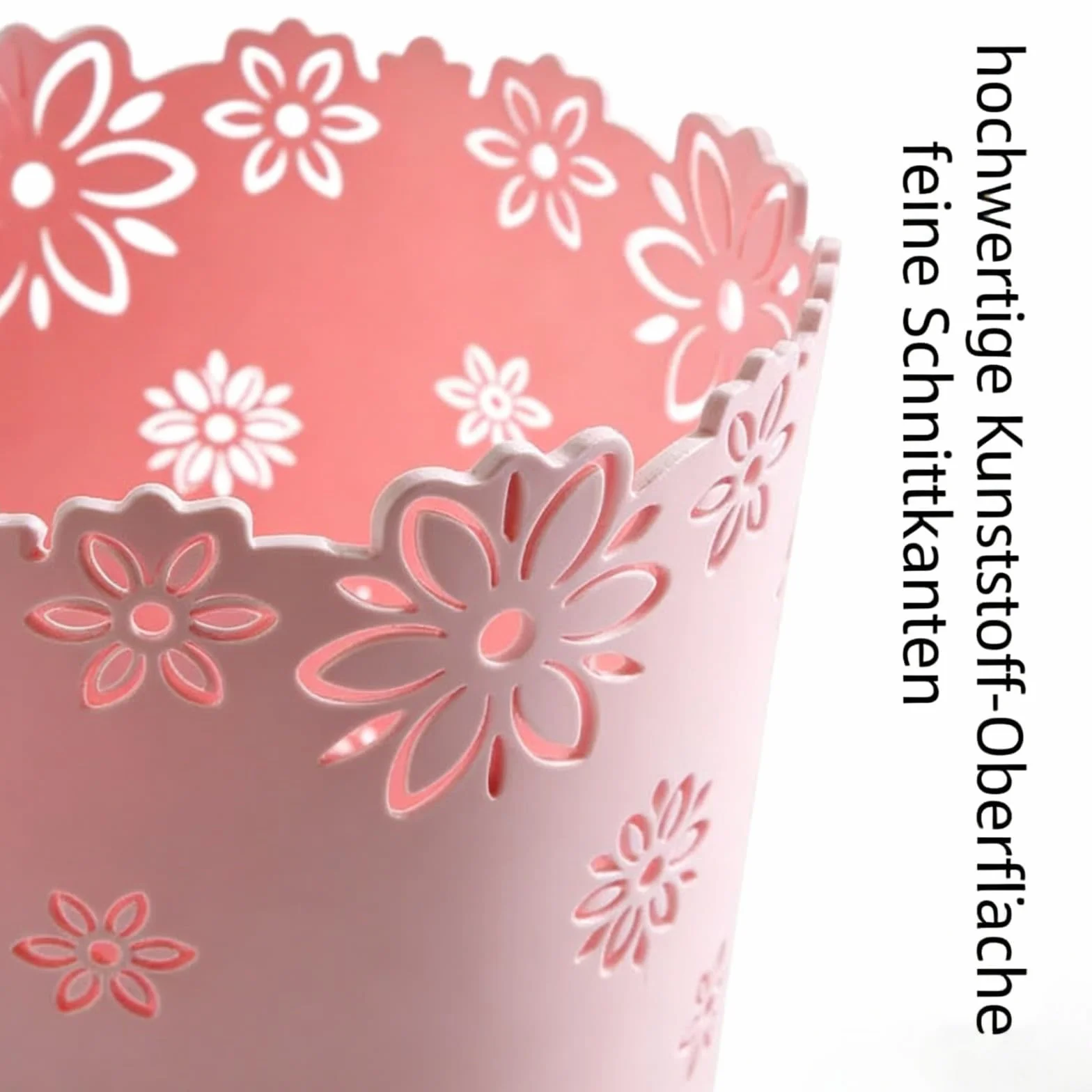 Poubelle de Chambre Fille Légère Anti-Rayures, Poubelle Bureau Épaisse et Durable pour Maison Bureau (Rose, Grande)
