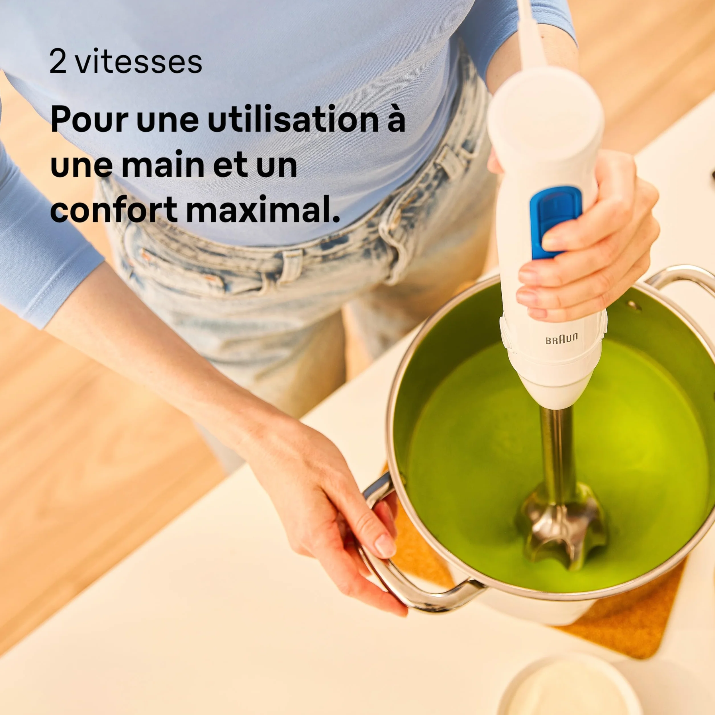 Braun MultiQuick 3 MQ30.202M, Mixeur Plongeant avec Technologie PowerBell VPlus, 2 Vitesses+Turbo, EasyClick Plus pour Accessoires, Anti Éclaboussures, Hachoir 350ml, Verre 600ml, Fouet, 900W, Noir