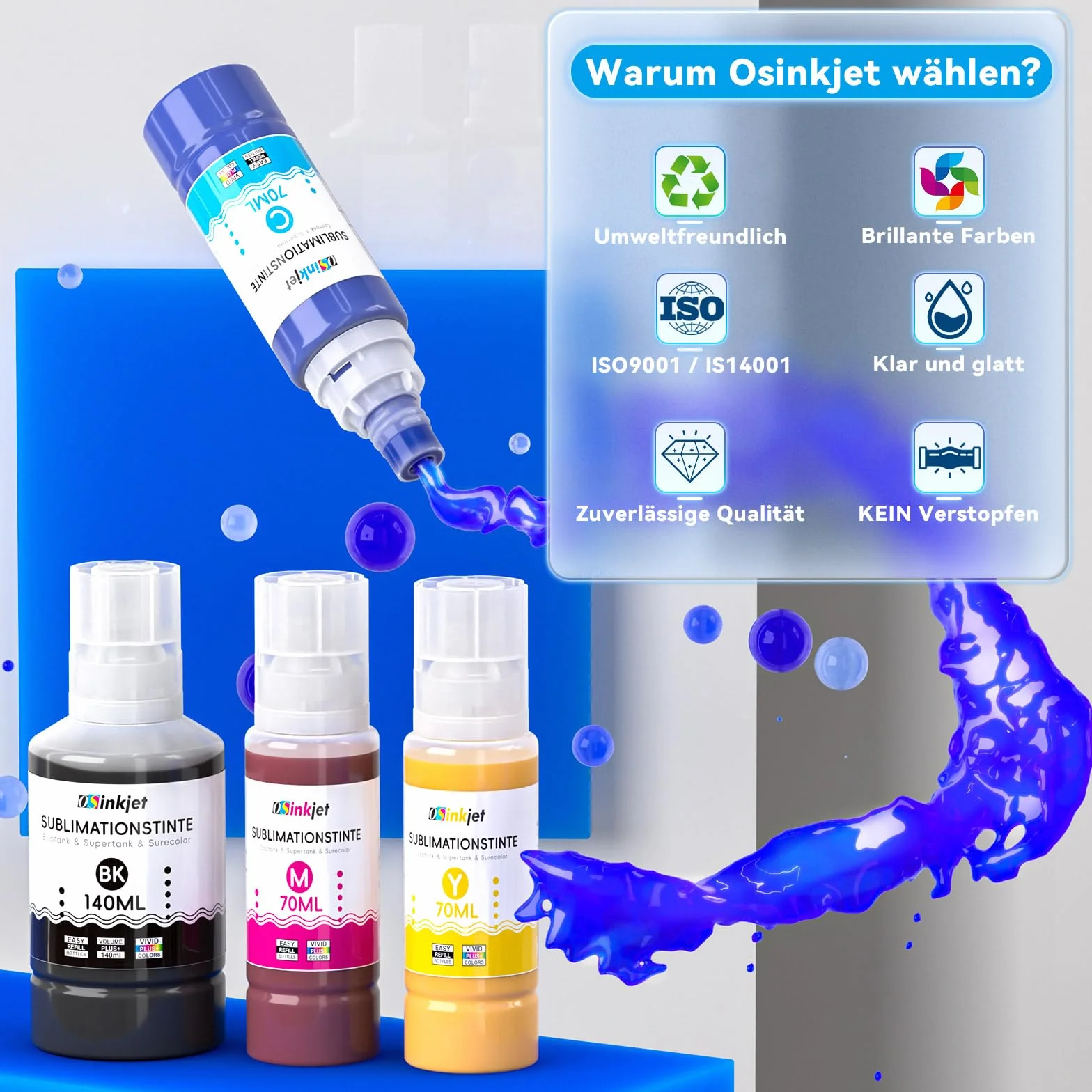 Encre Sublimation Compatible Epson Ecotank 102 104 ET-2865 ET-2876 ET-1810 ET-2861 ET-2870 SCF-100 ET-15000 ET-2810 ET-2856