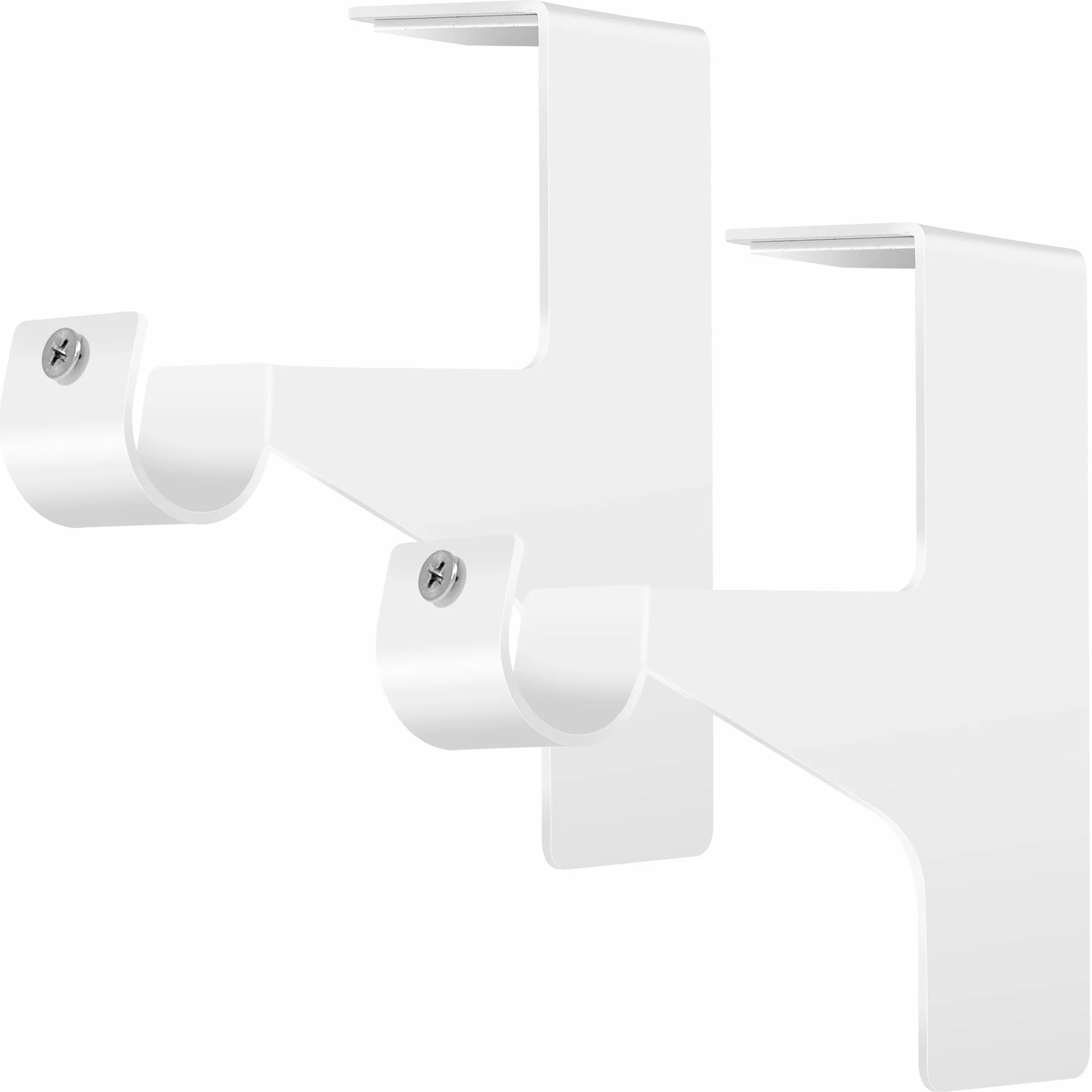 Support Tringle Rideau Sans Perçage Ultra-Résistant Métal 19-28 mm Blanc 2 Supports