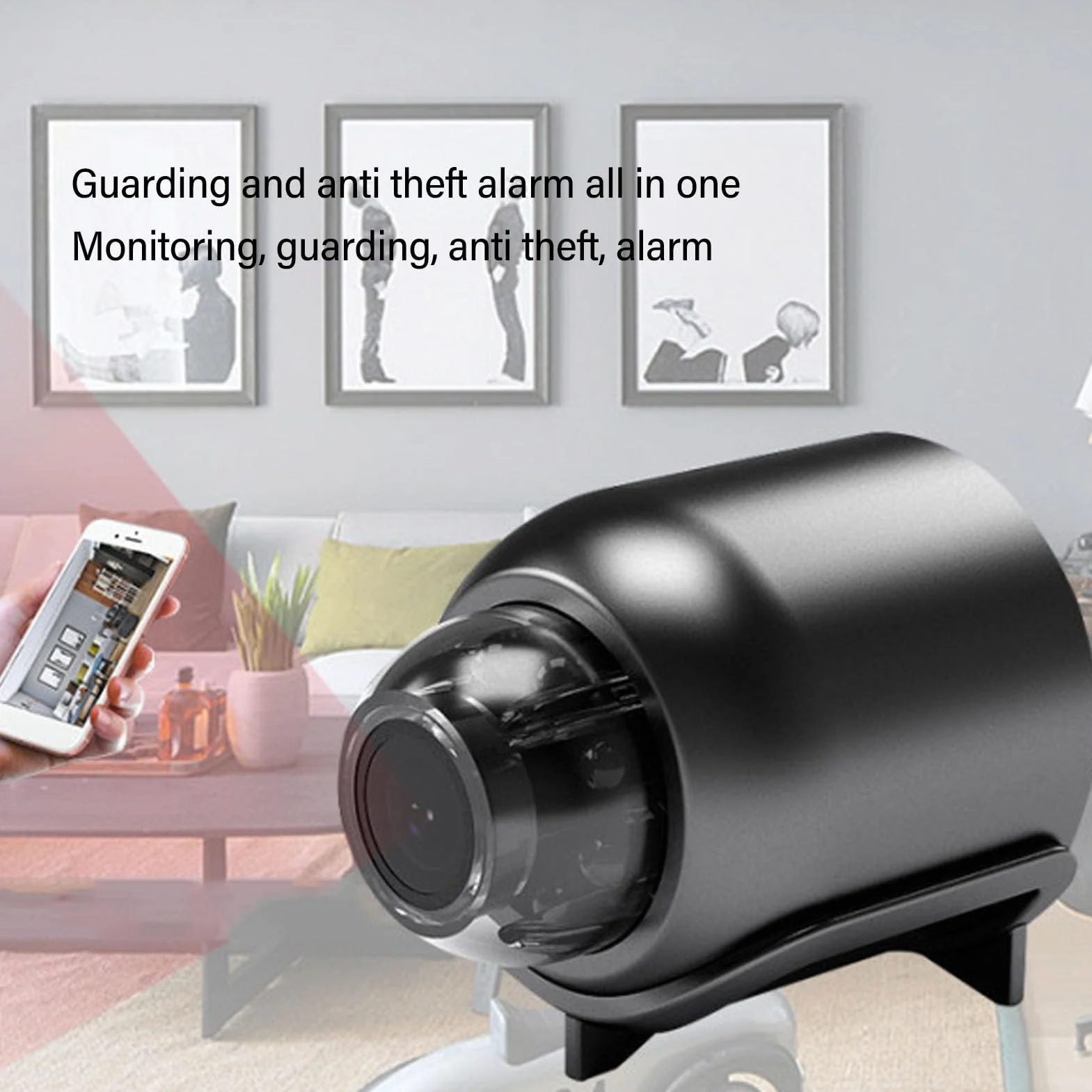 Mała kamera, kamera HD 1080P, HD noktowizor, bezprzewodowa kamera z zdalnego monitorowania, wykrywanie ruchu, alarm, do biura wewnątrz
