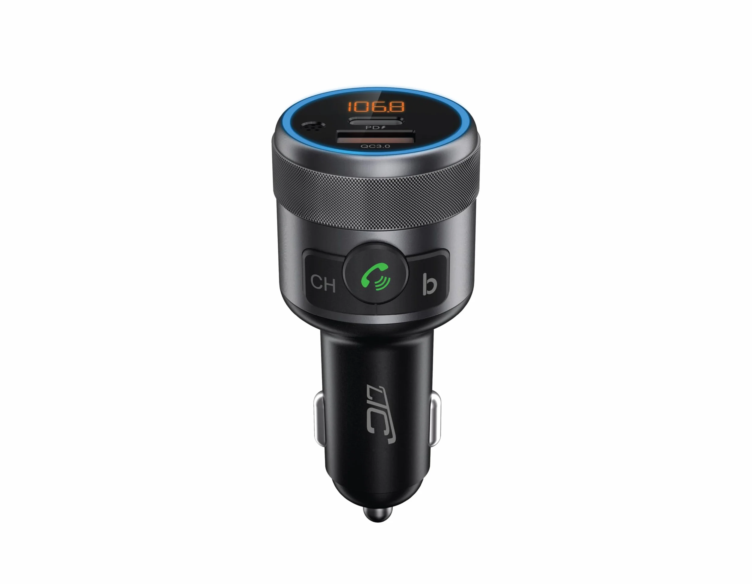 LTC Transmiter Samochodowy LTC TR252 z Bluetooth 5.1 - Wysoka Jakość Dźwięku, Zestaw Głośnomówiący, Szybka Ładowarka Power Delivery 3.0, Tester Napięcia Akumulatora