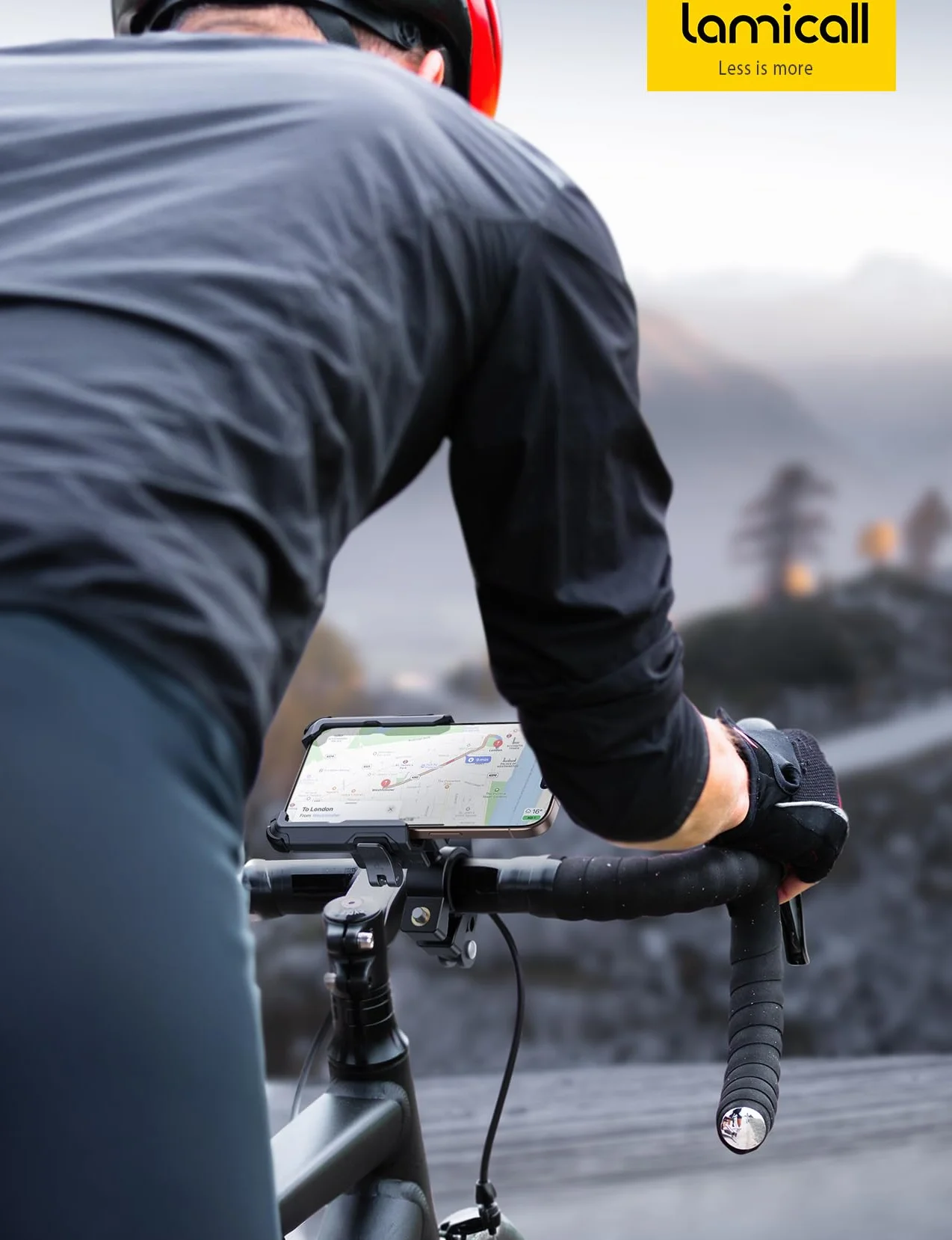Lamicall Trzymań telefonu rowerowy i motorowy - [Idealny do nagrań wideo]360° obrotowy trzymań telefonu rowerowego,Uniwersalny trzymań na kierownicę, iPhone 16/15/14, Samsung, wszyscy smartfony