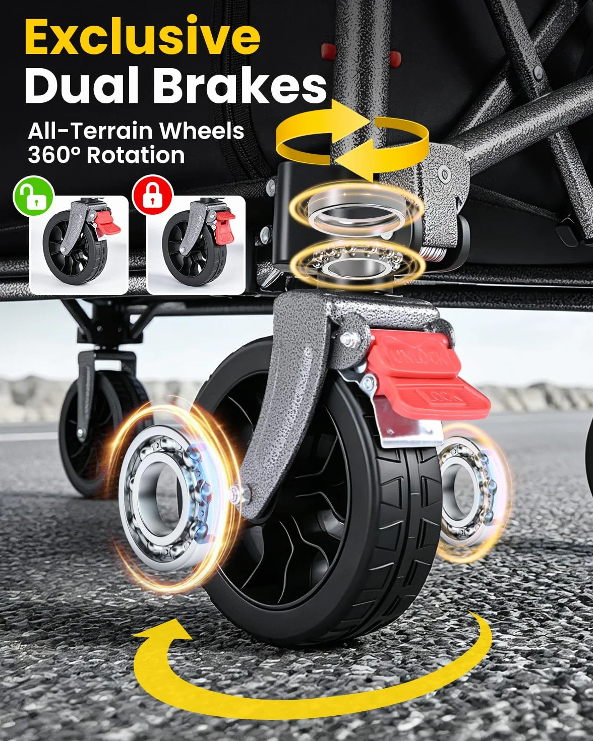Chariot de Courses Pliable 70L 80kg Yeaupe Pro avec Fermeture Éclair et Poignée Réglable
